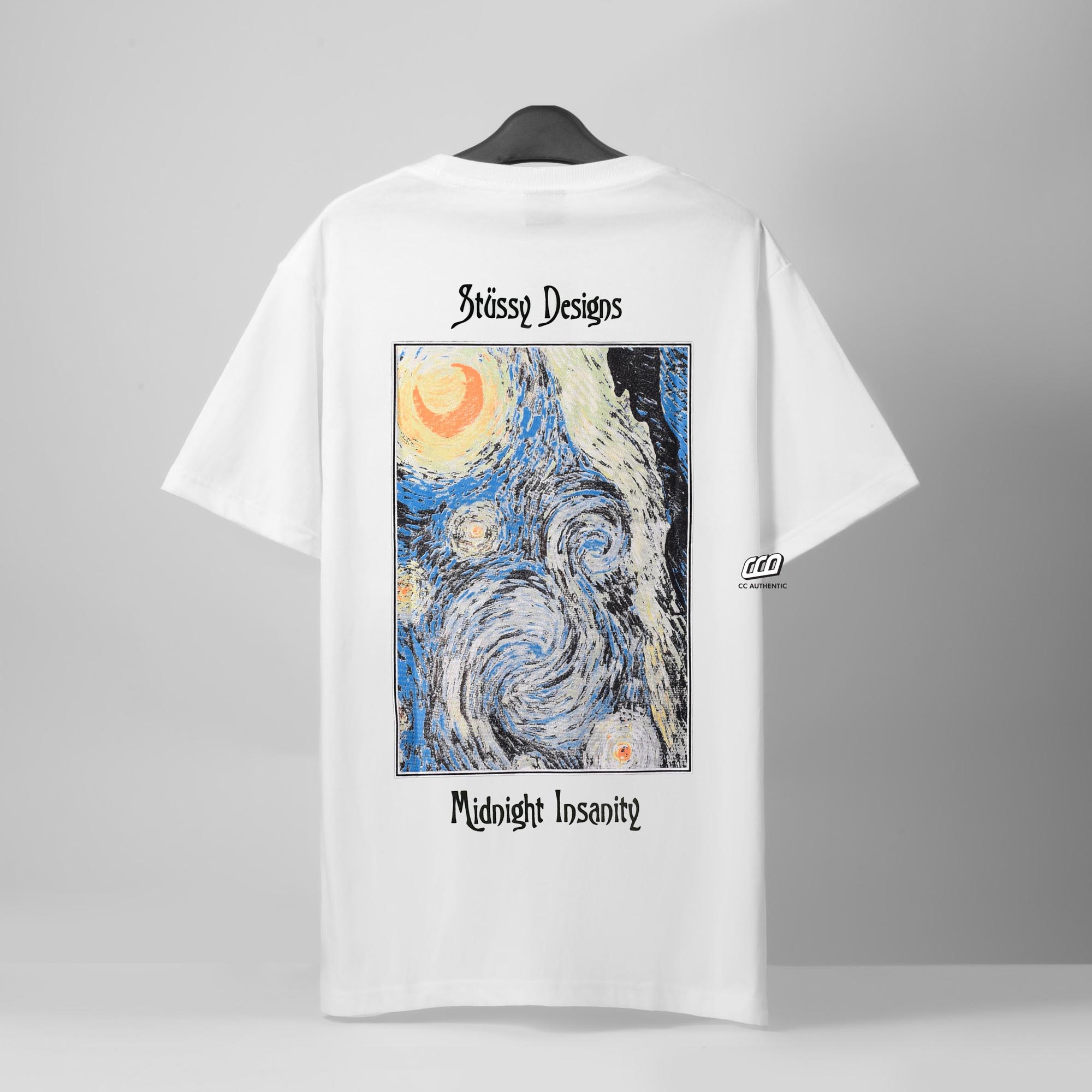 STUSSY MIDNIGHT INSANITY T-SHIRT - WHITE