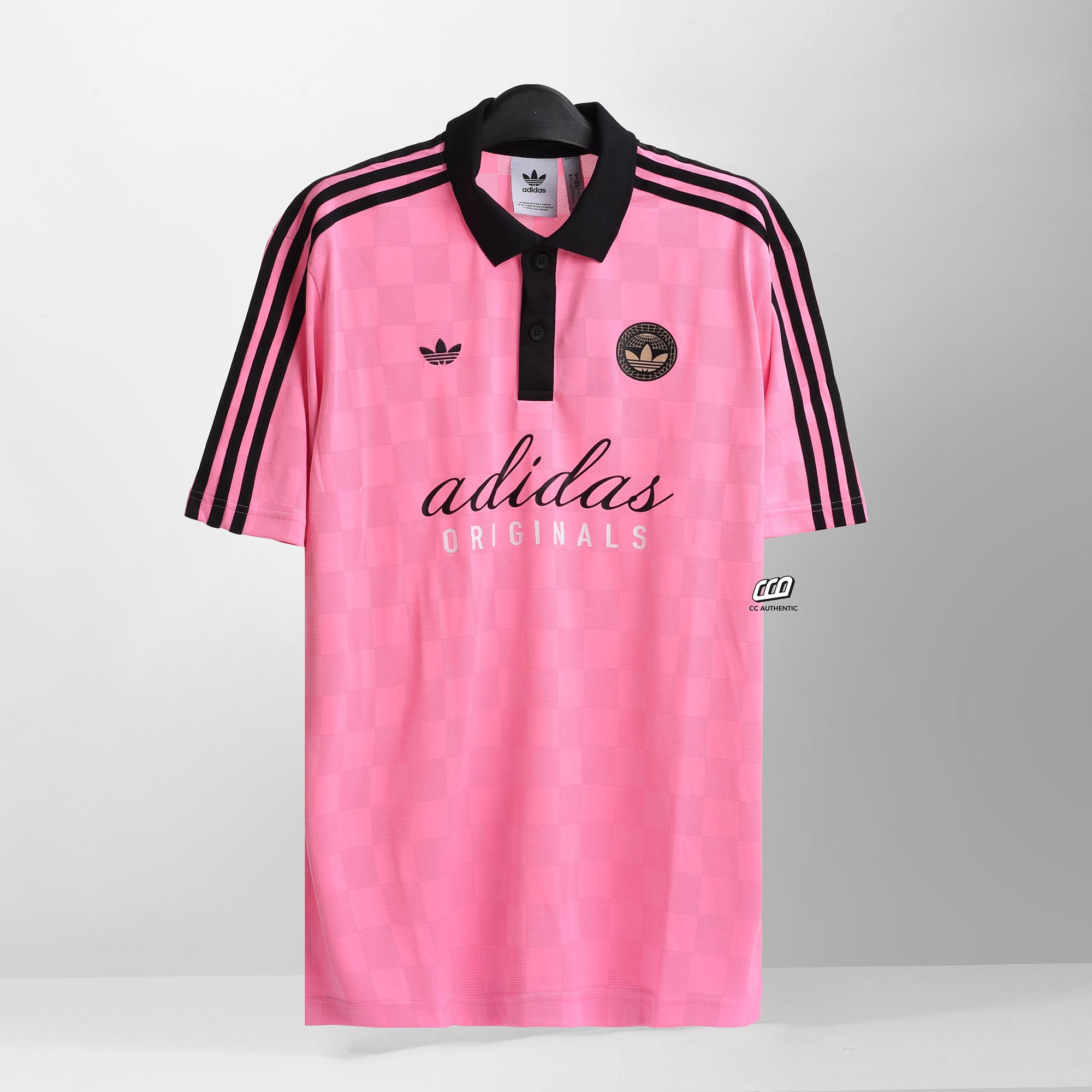 ADIDAS ORIGINALS FOOTBALL SCRIPT POLO SHIRT - PINK