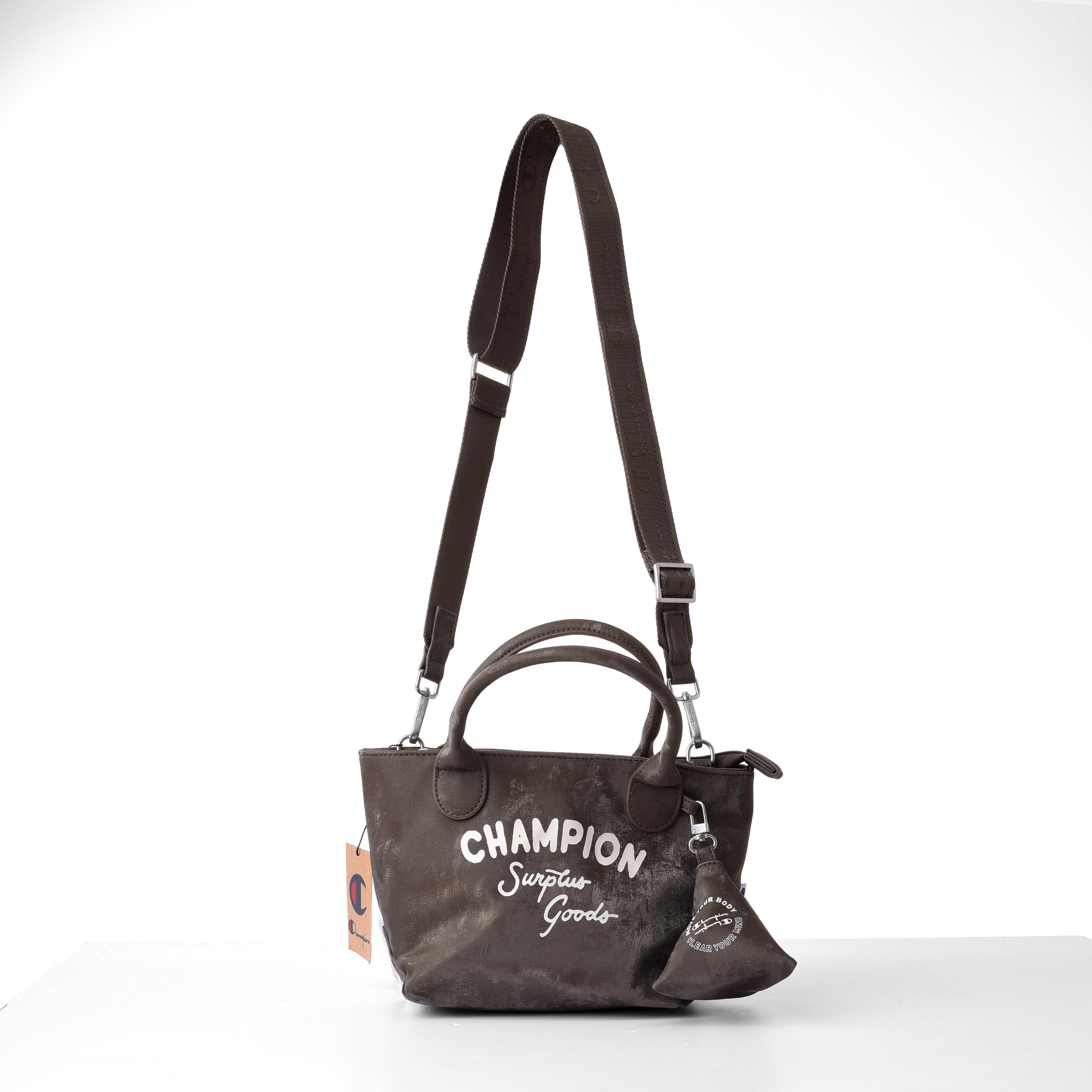 CHAMPION TRAPEZOIDAL MINI TOTE BAG - BROWN