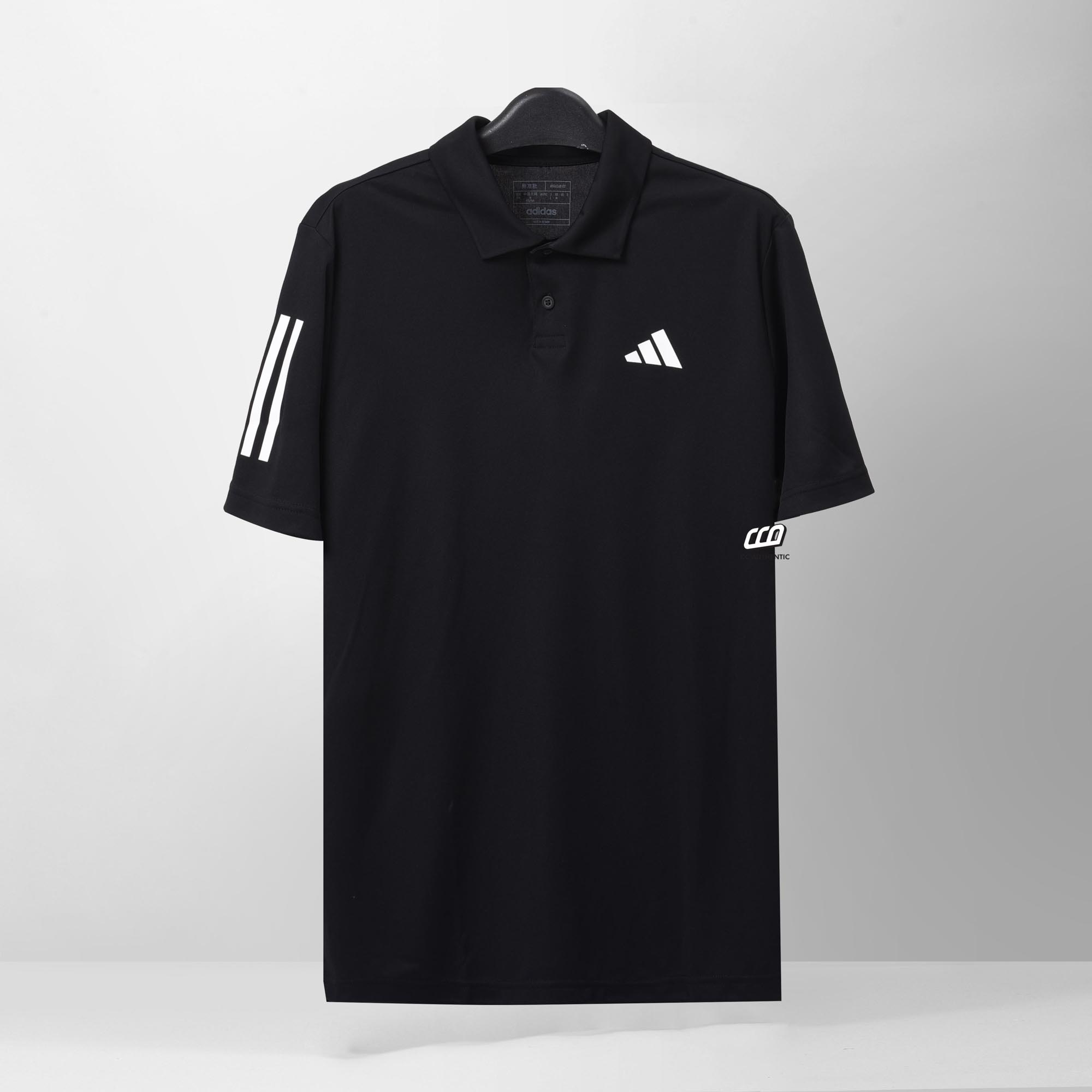 ADIDAS CLUB 3STR POLO SHIRT - BLACK