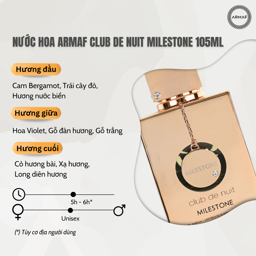 NƯỚC HOA UNISEX ARMAF CLUB DE NUIT MILESTONE EDP 105ML
