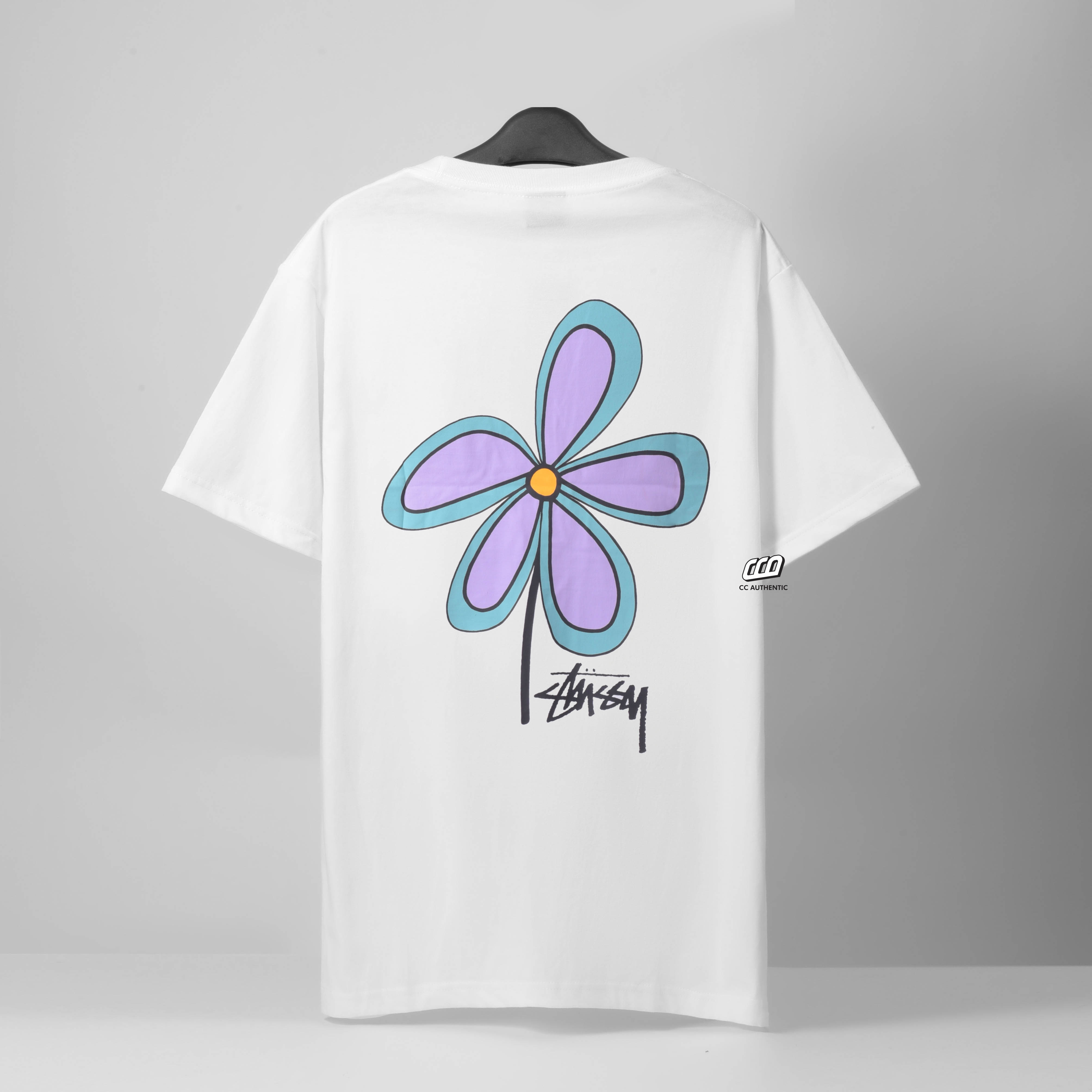 STUSSY FLOWER T-SHIRT - WHITE