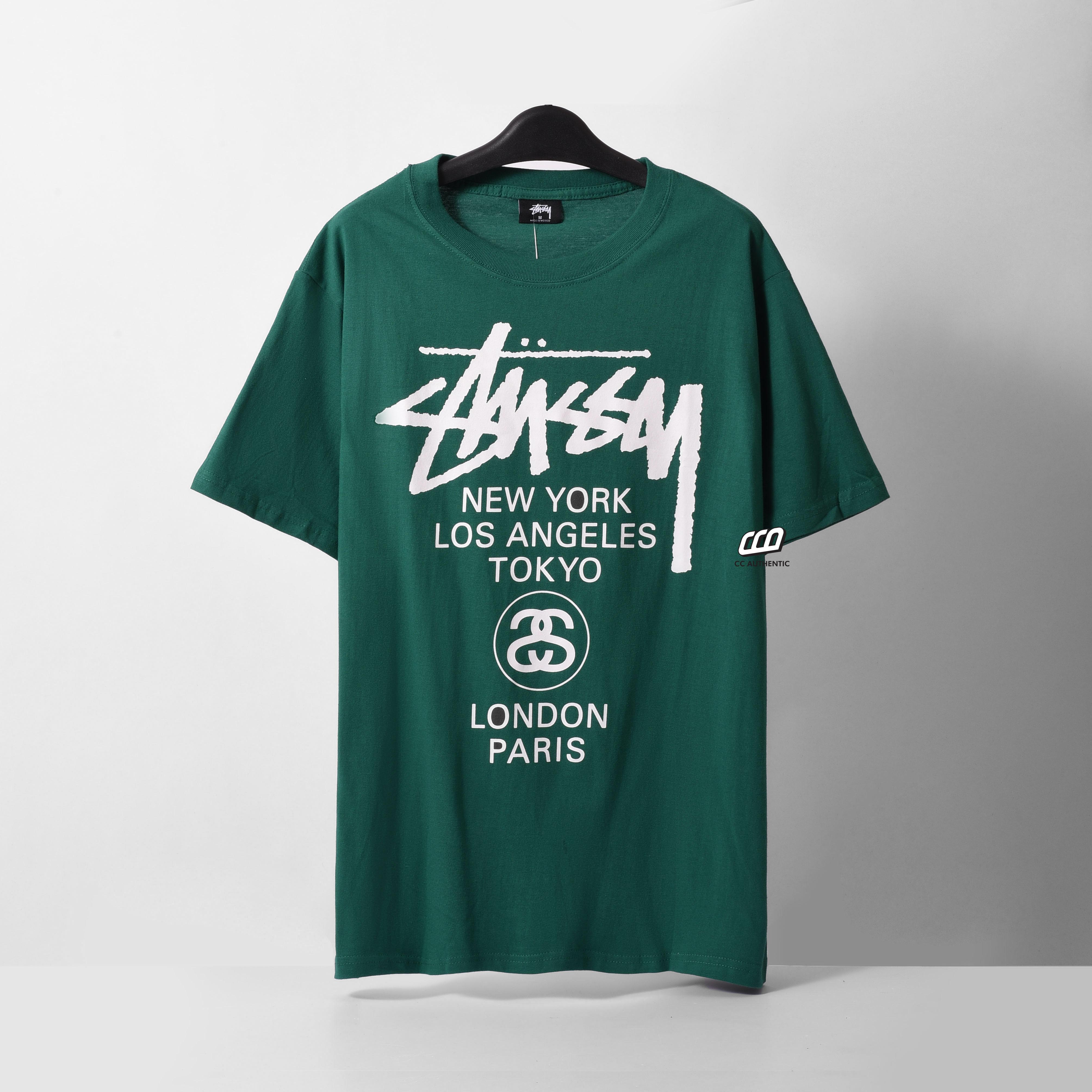 STUSSY WORLD TOUR T-SHIRT - GREEN