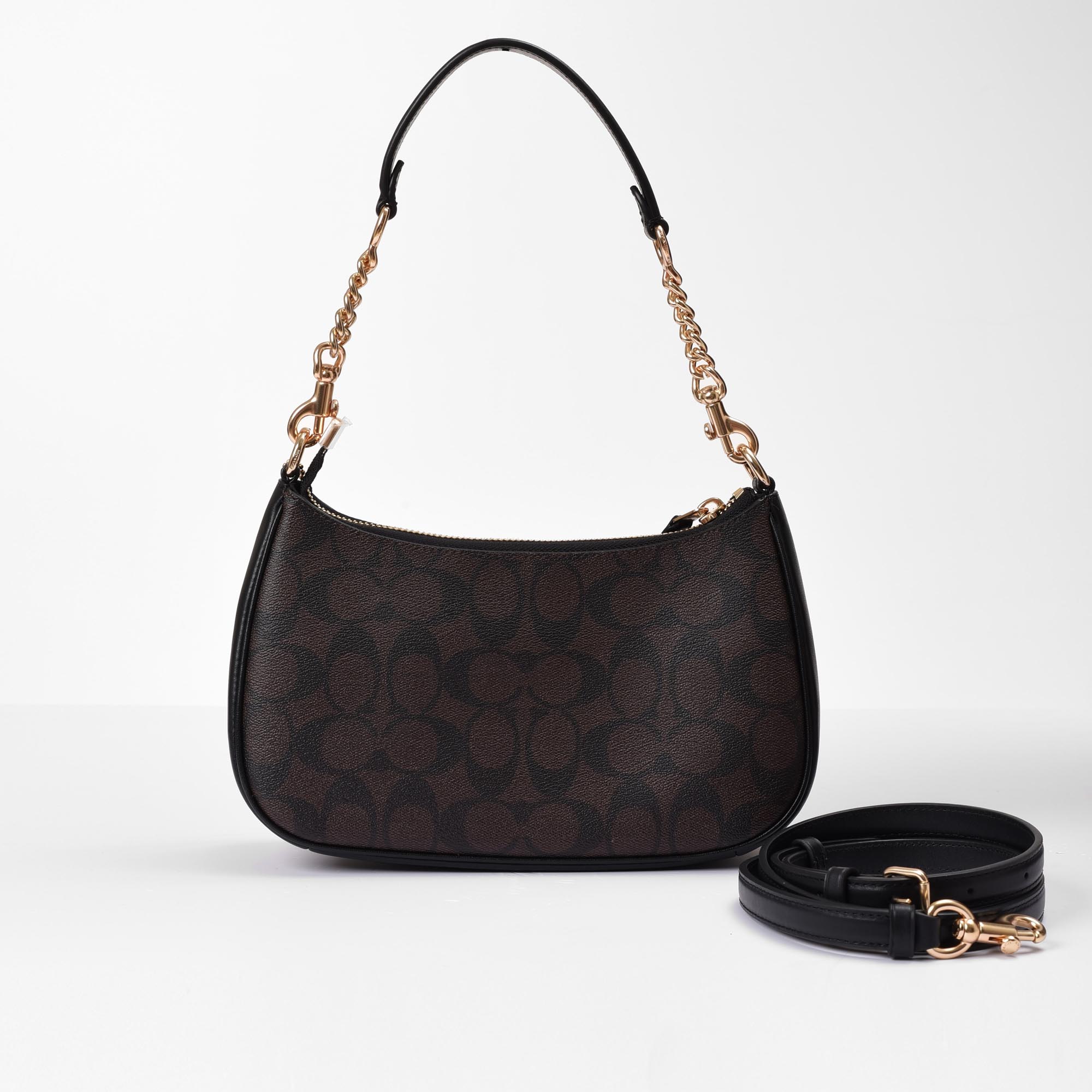 COACH SIGNATURE TERI BAG - BROWN