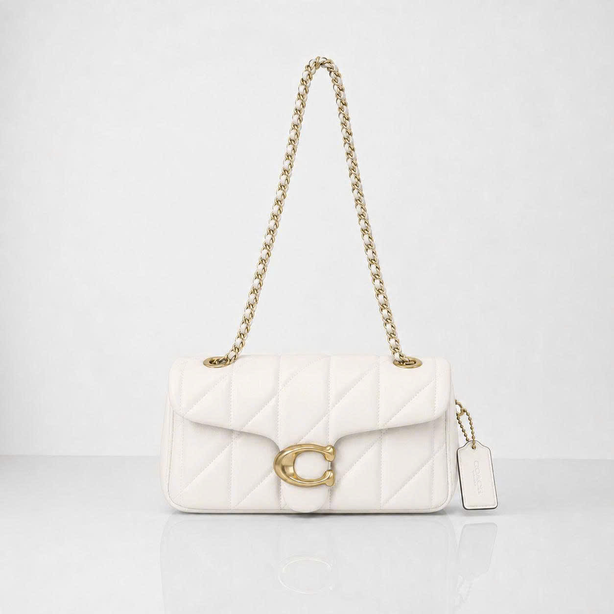 COACH TABBY 20 QUILTED SHOULDER BAG - WHITE