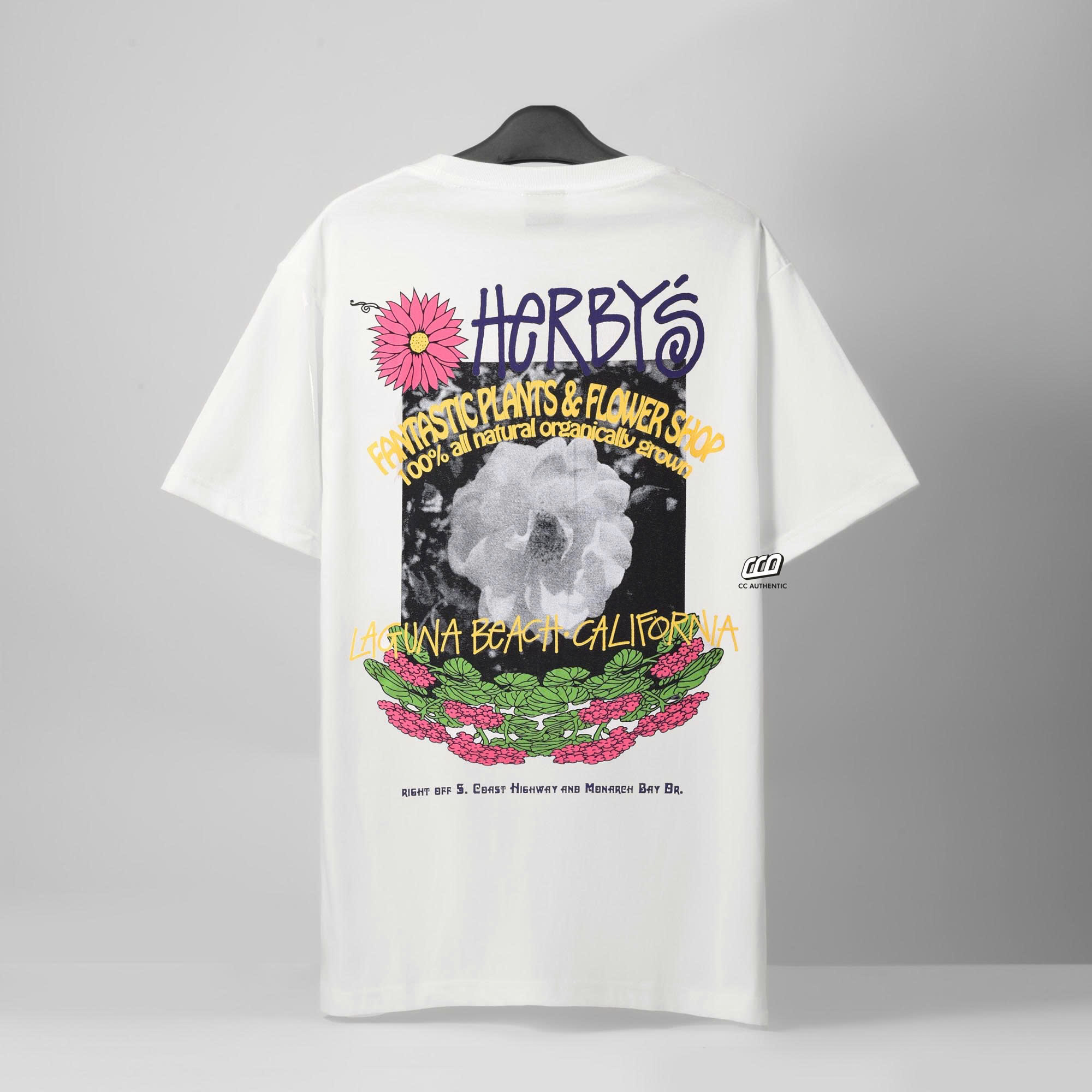 STUSSY HERBY DYED T-SHIRT - WHITE