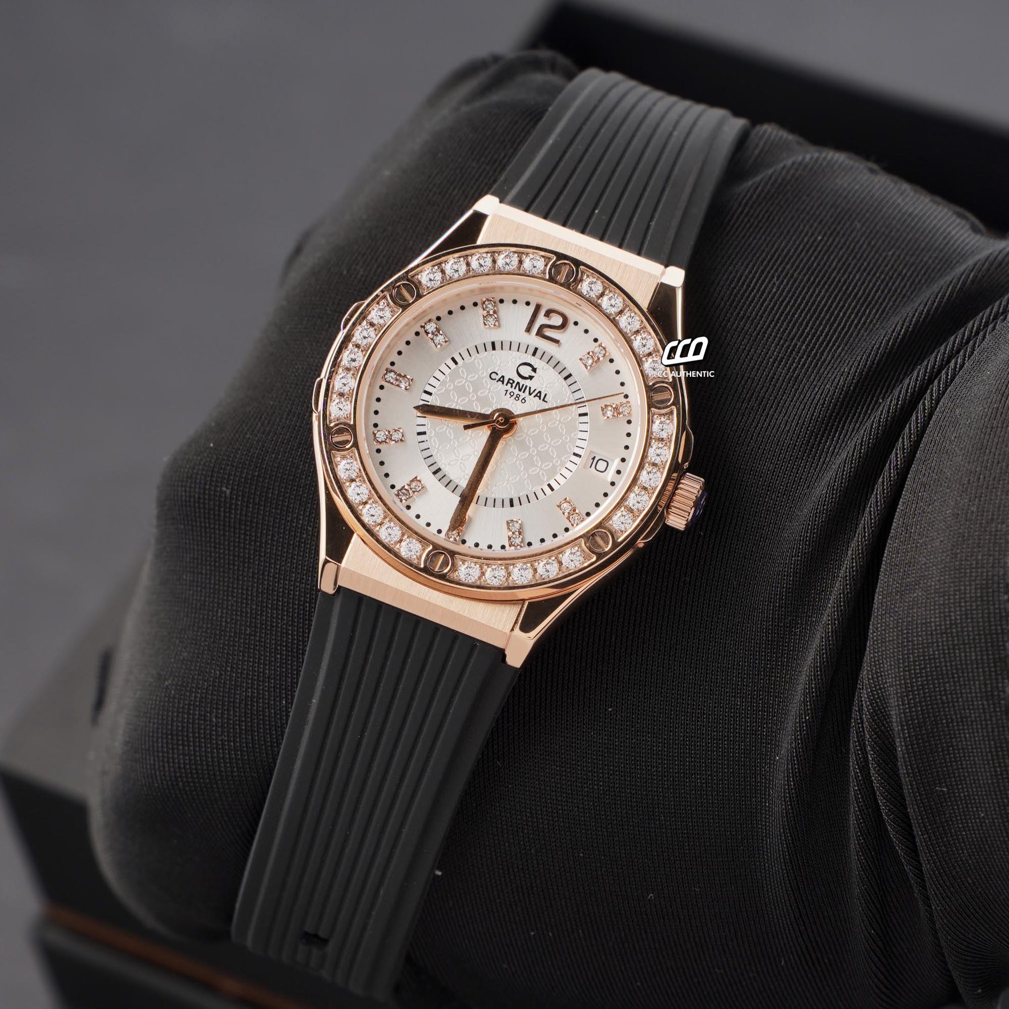 ĐỒNG HỒ NỮ CARNIVAL 8173L2 VH DCS T QUAZT 34MM