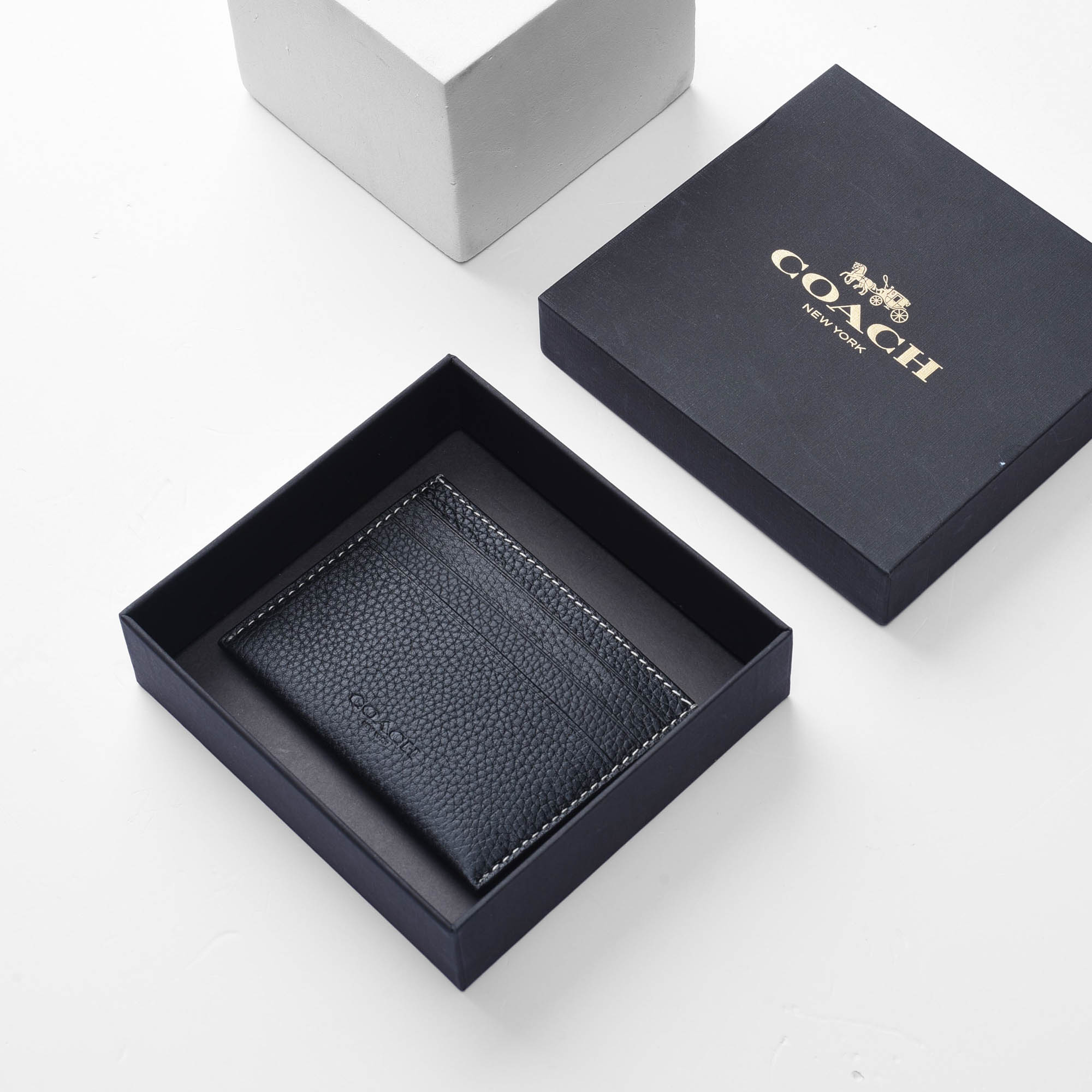 COACH T-REX SLIM ID CARD - BLACK