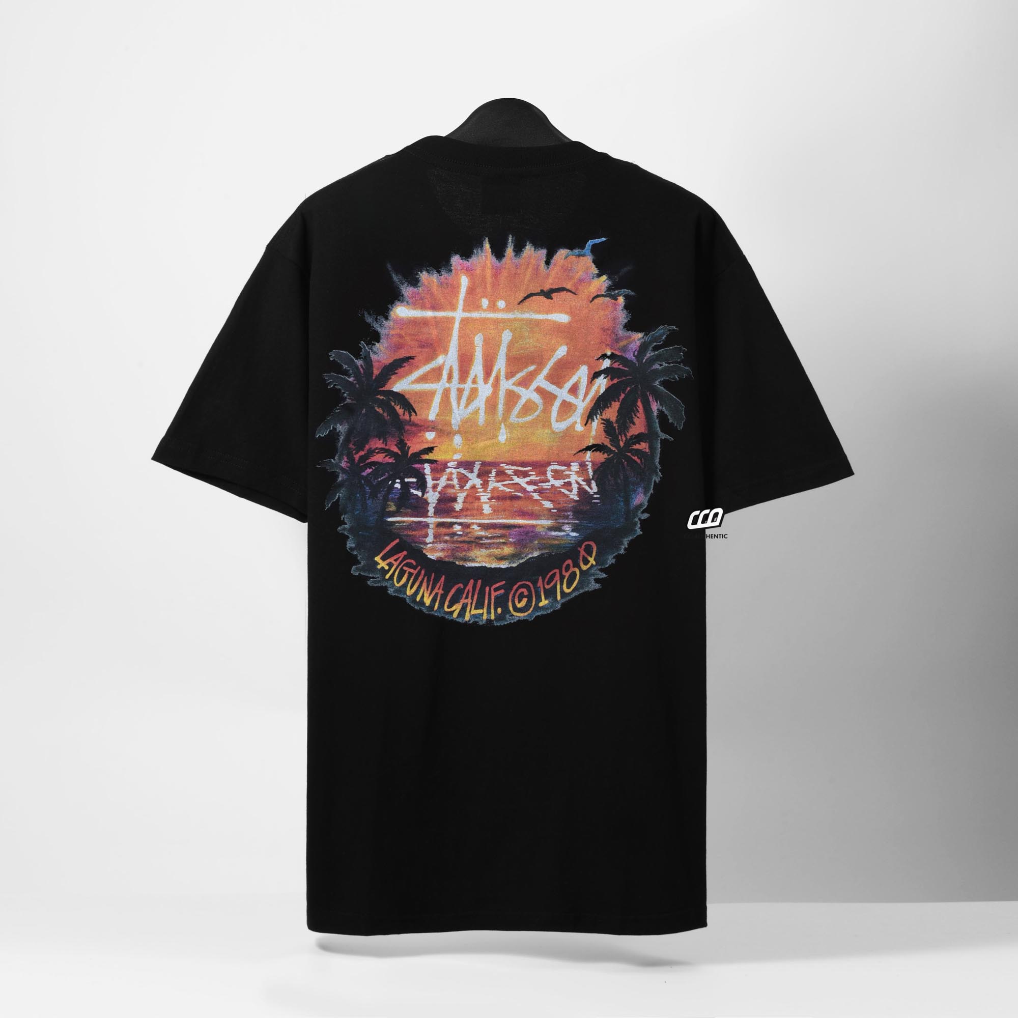 STUSSY SUNSET T-SHIRT - BLACK