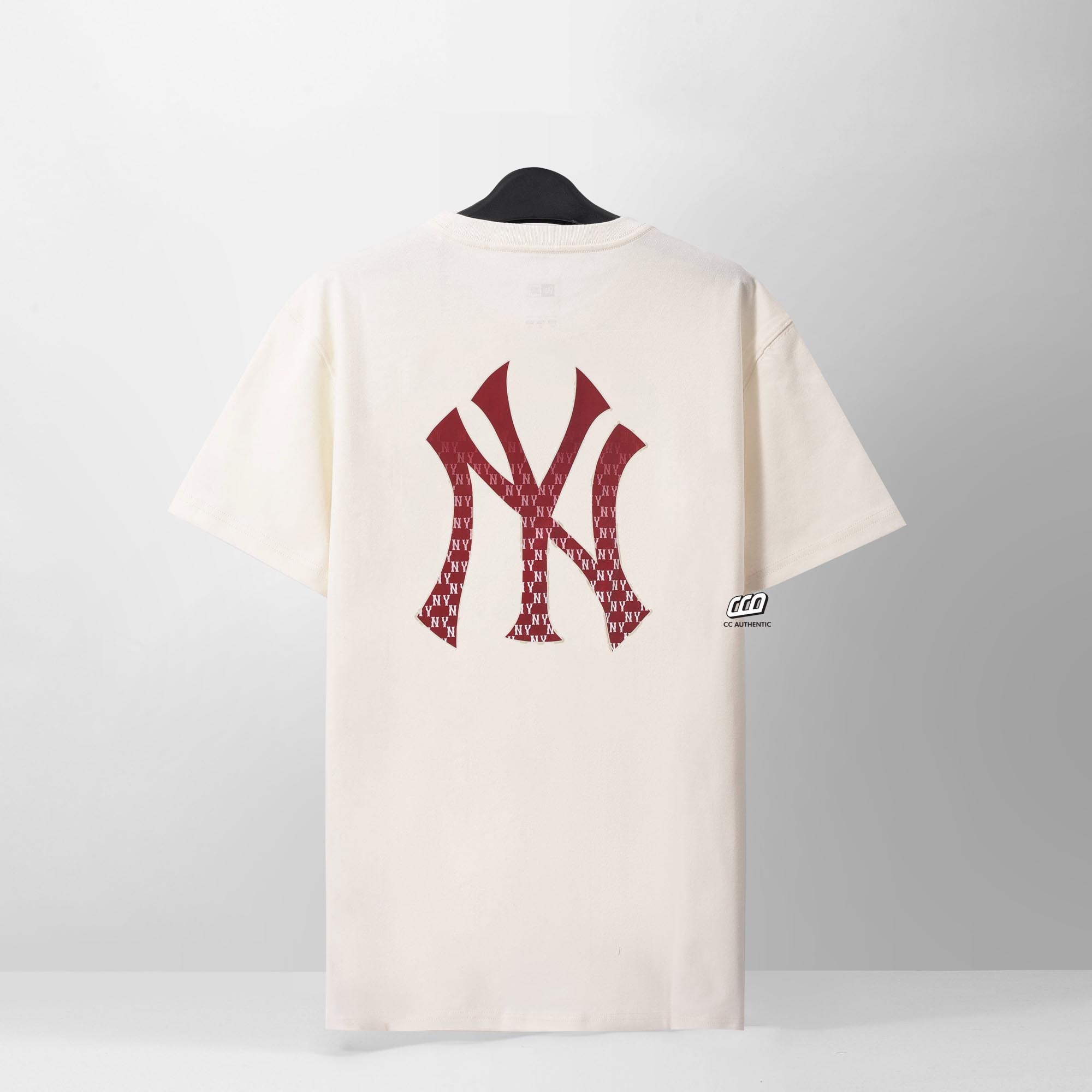 NEW ERA NY STITCH T-SHIRT - IVORY/RED