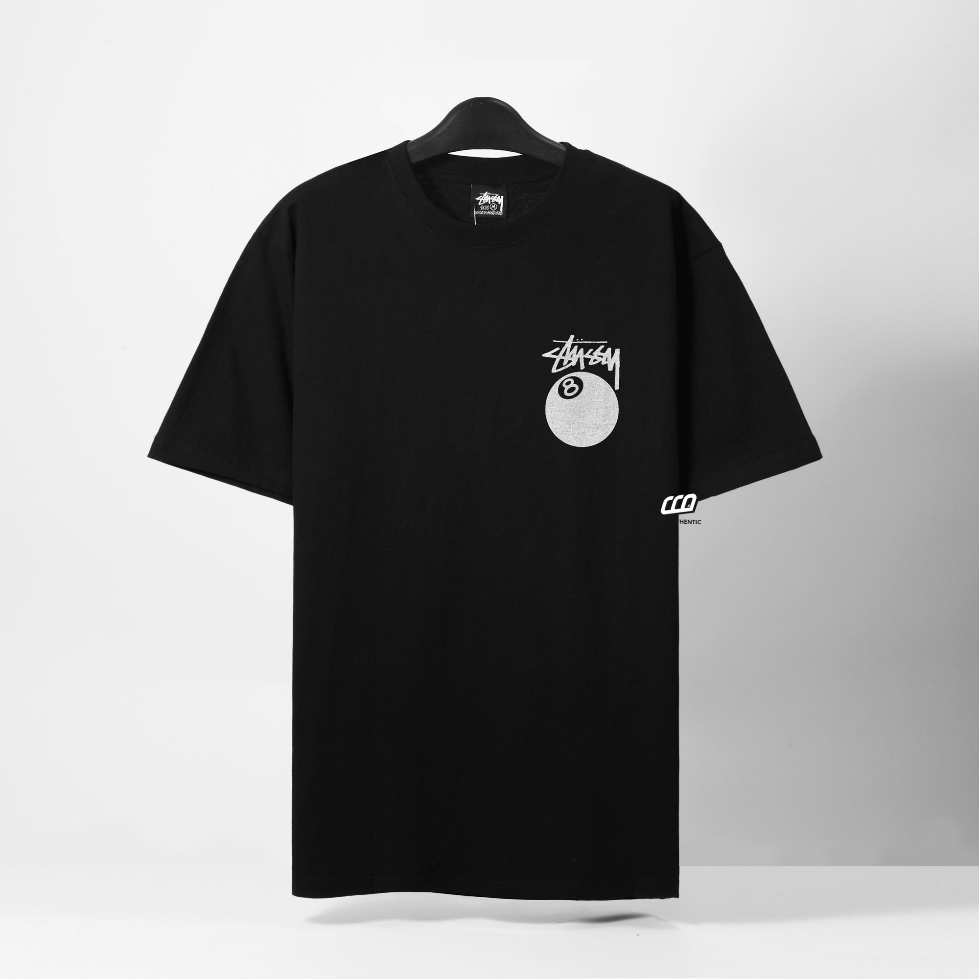 STUSSY 8BALL DYED T-SHIRT - BLACK