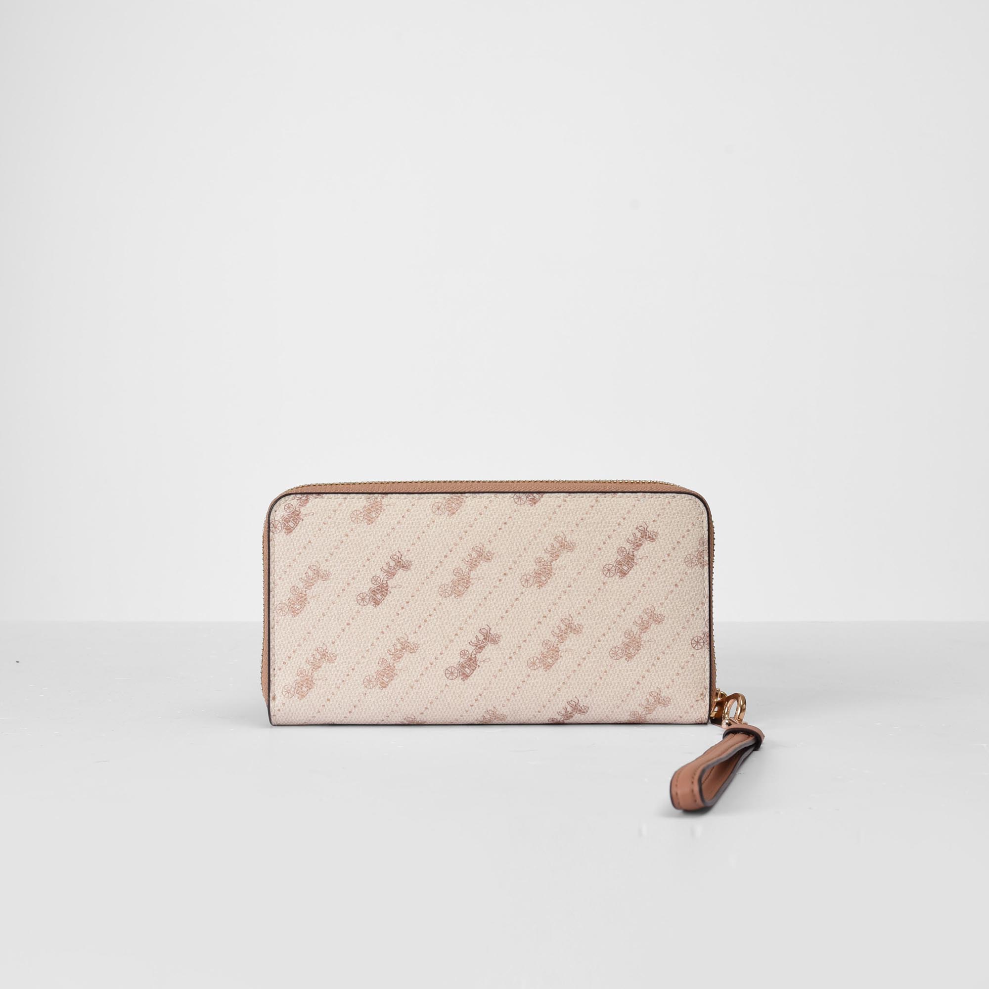 COACH SLIM ACCORDION ZIP LONG WALLET - CREAM