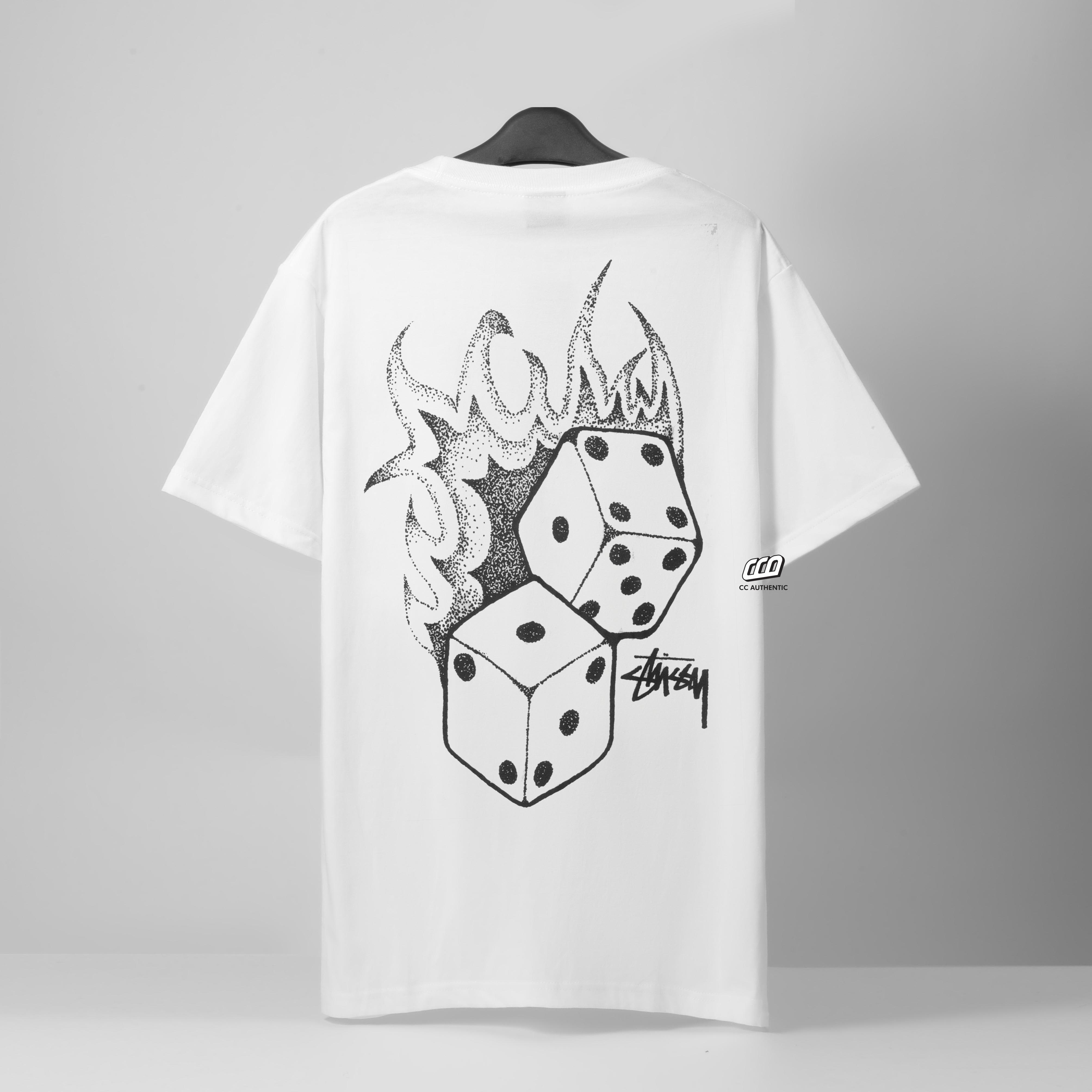 STUSSY FIRE DICE T-SHIRT - WHITE