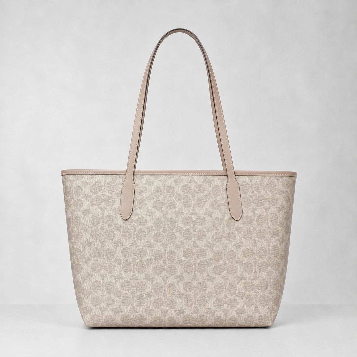 COACH SIGNATURE CV976 CITY TOE BAG - SAND