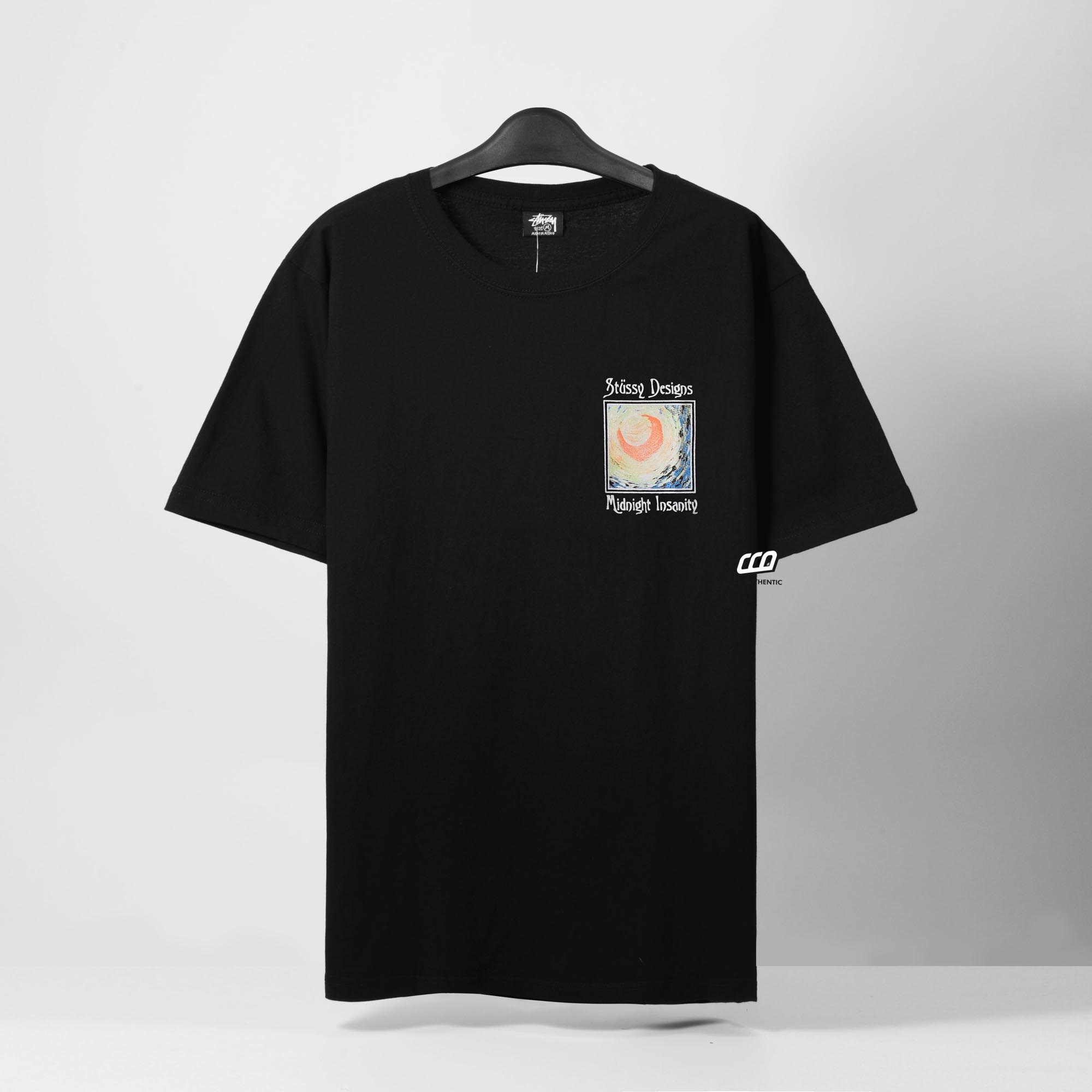 STUSSY MIDNIGHT INSANITY T-SHIRT - BLACK