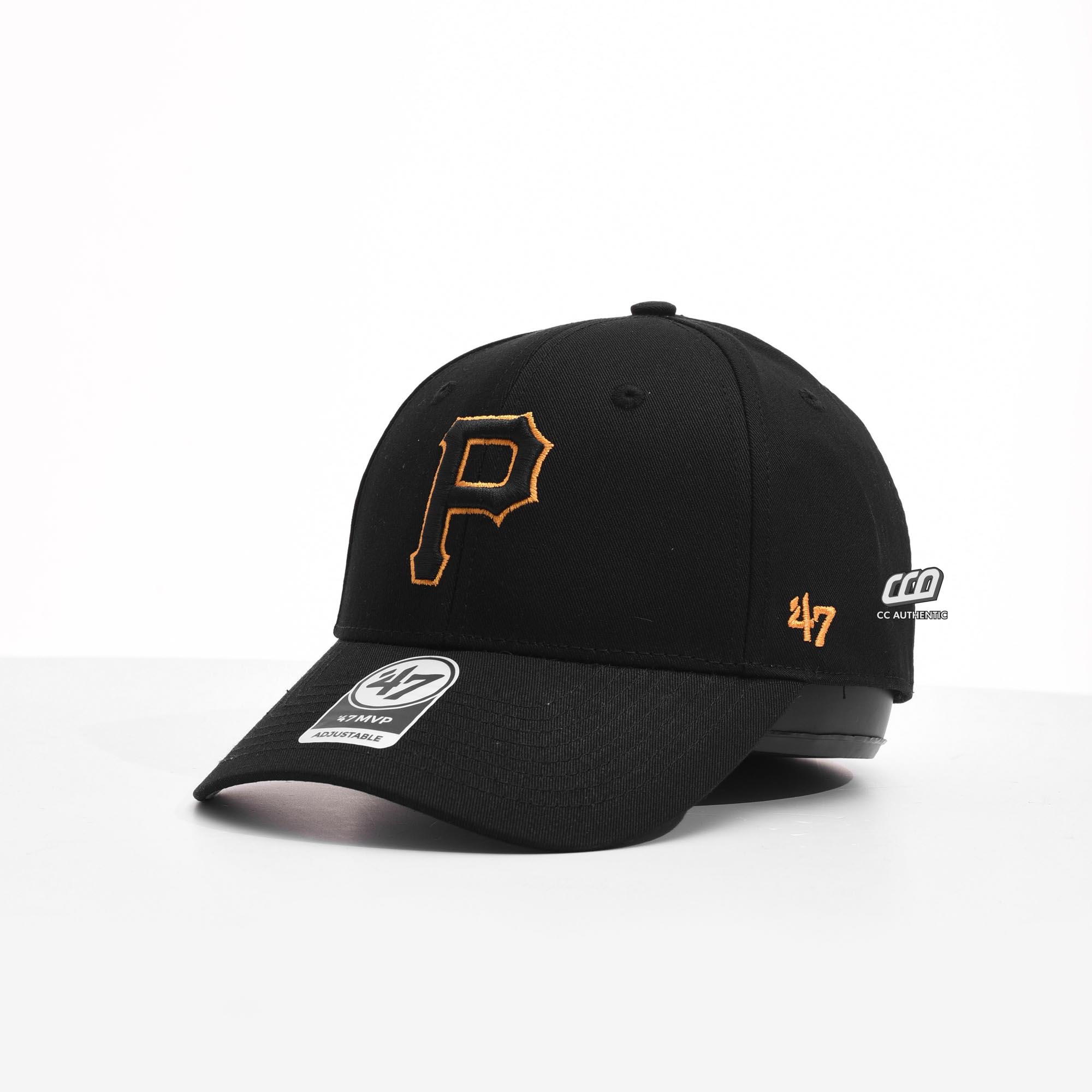 47 P BLACK YELLOW OUTLINE LOGO CAP - BLACK