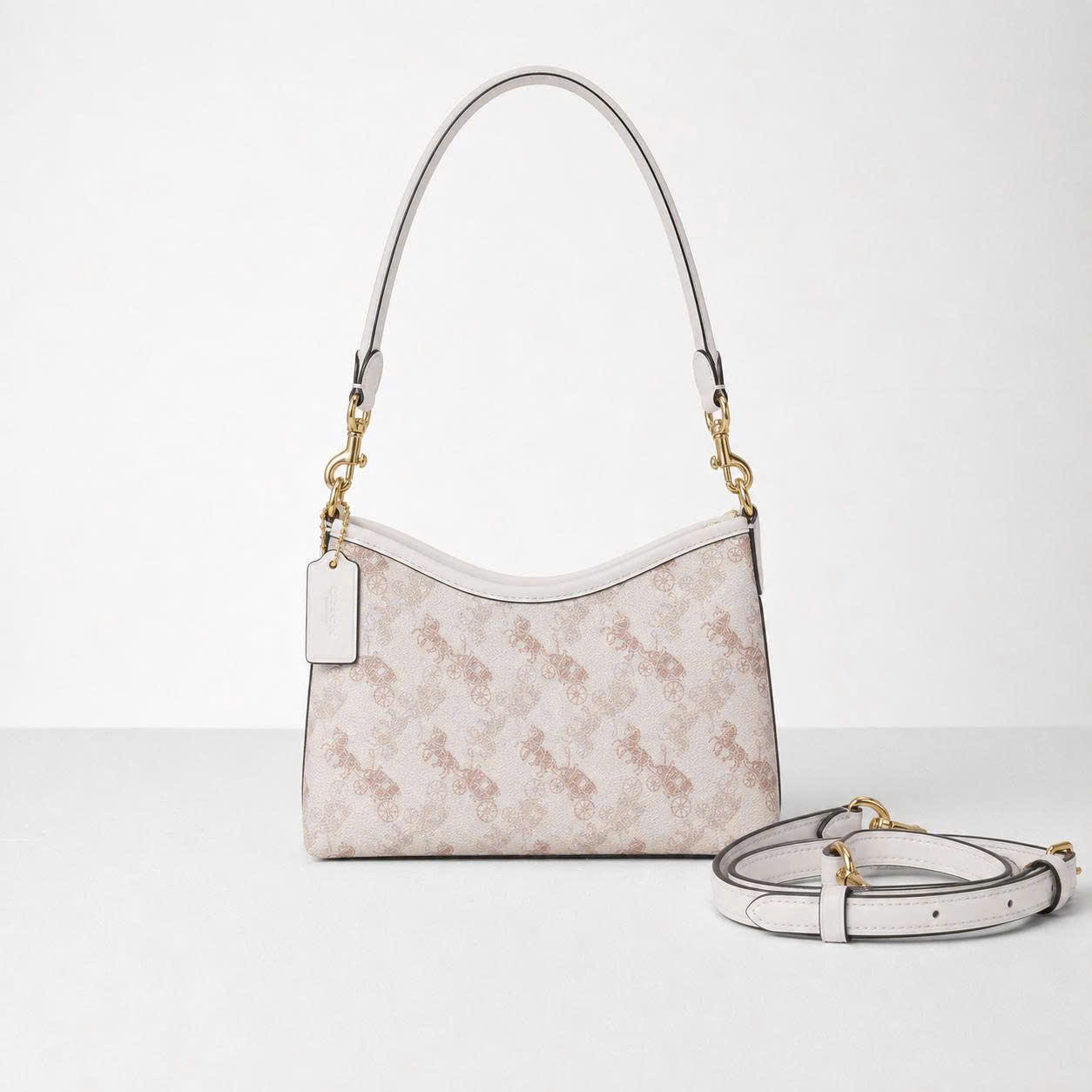 COACH LAUREL MINI HORSE SHOULDER BAG - WHITE