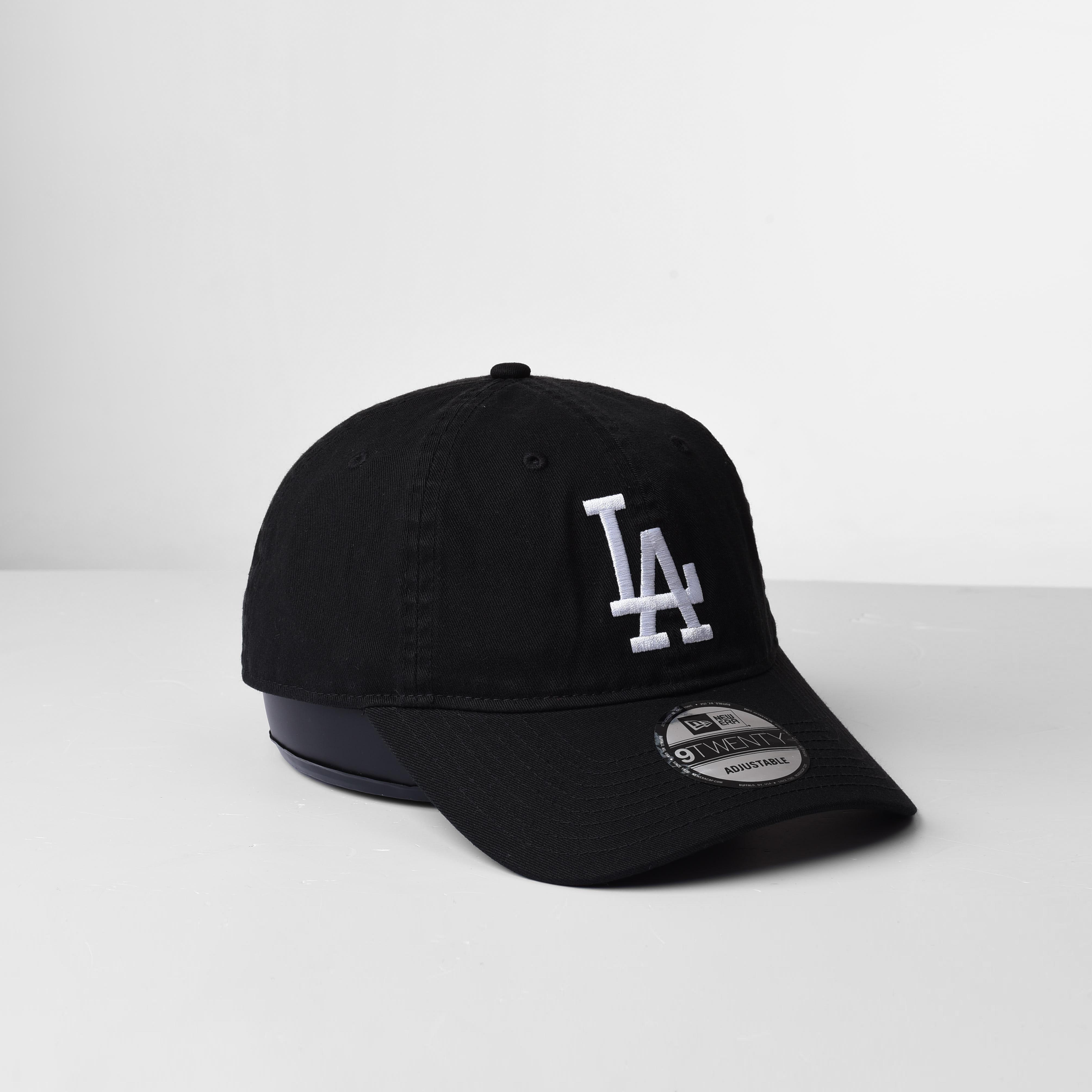 NEW ERA LA WHITE LOGO CAP - BLACK