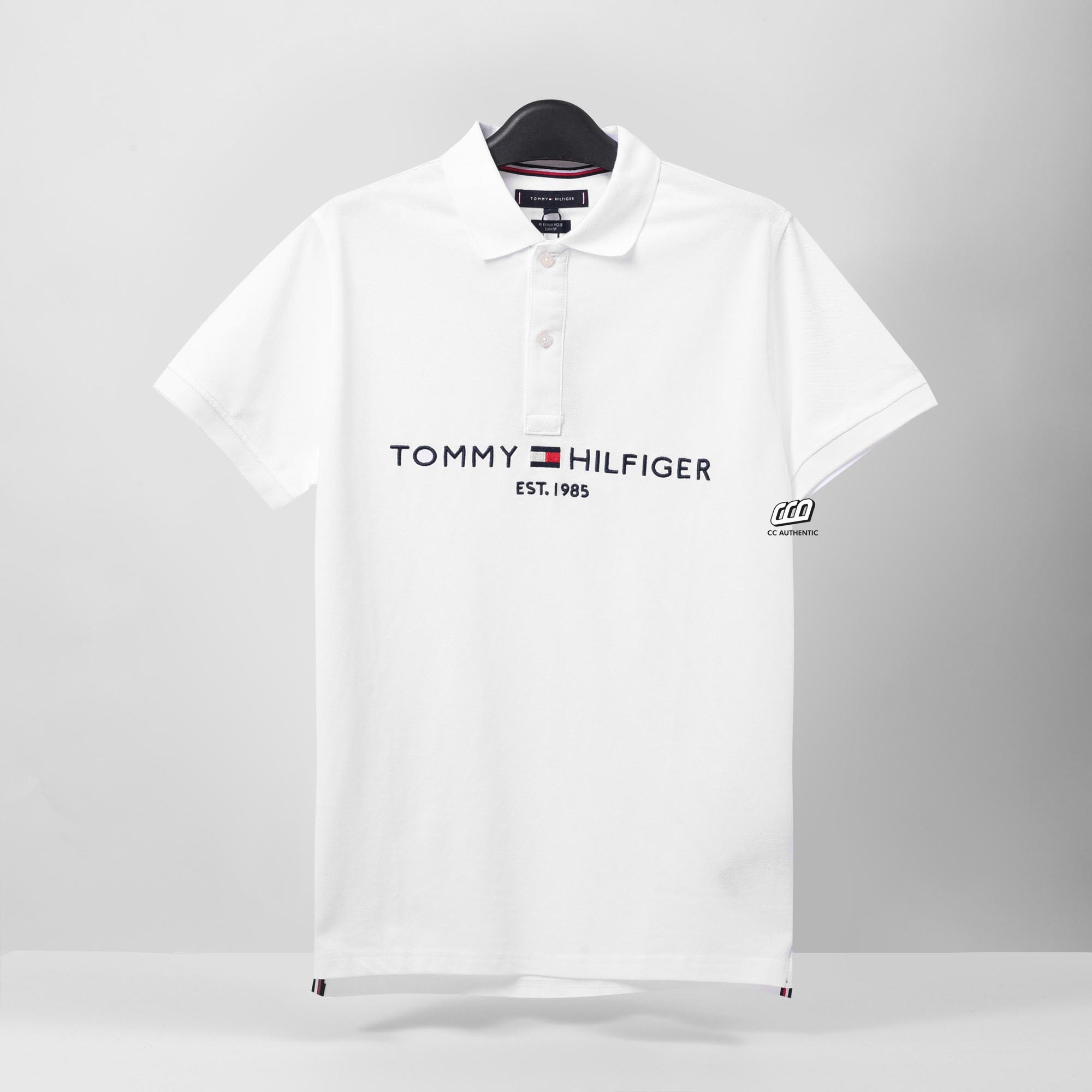 TOMMY HILFIGER BIG AND TALL POLO SHIRT - WHITE