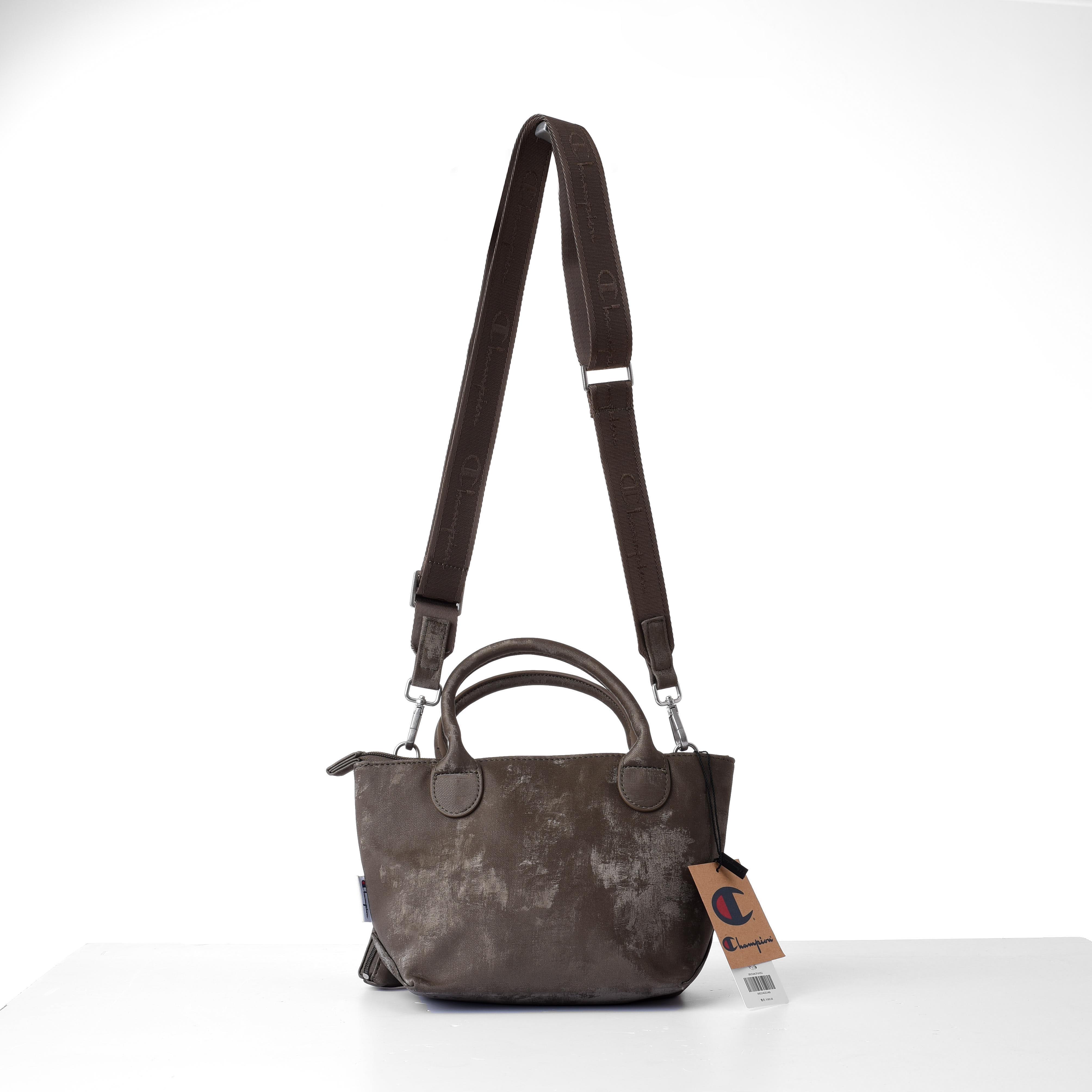 CHAMPION TRAPEZOIDAL MINI TOTE BAG - BROWN