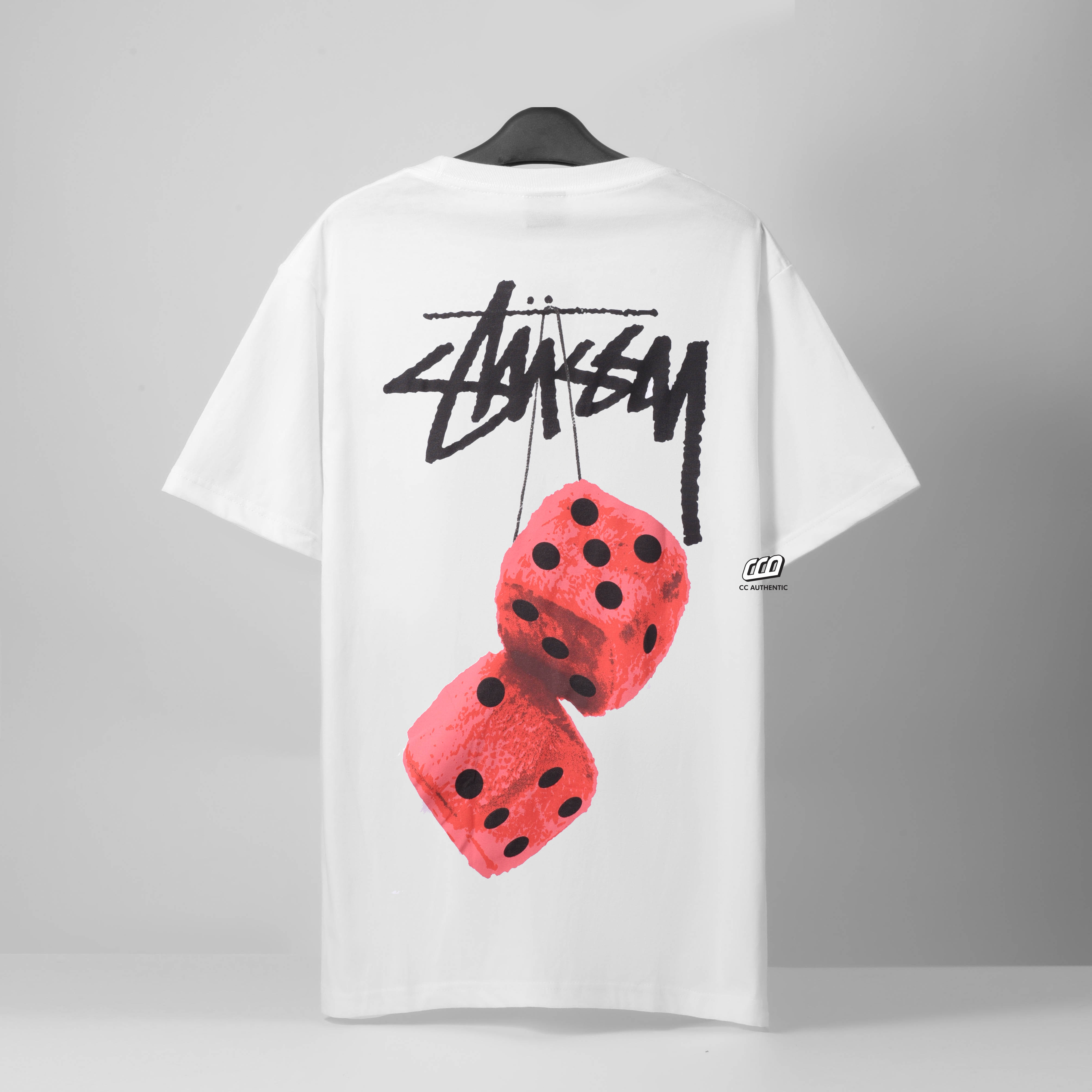 STUSSY FUZZY DICE T-SHIRT - WHITE