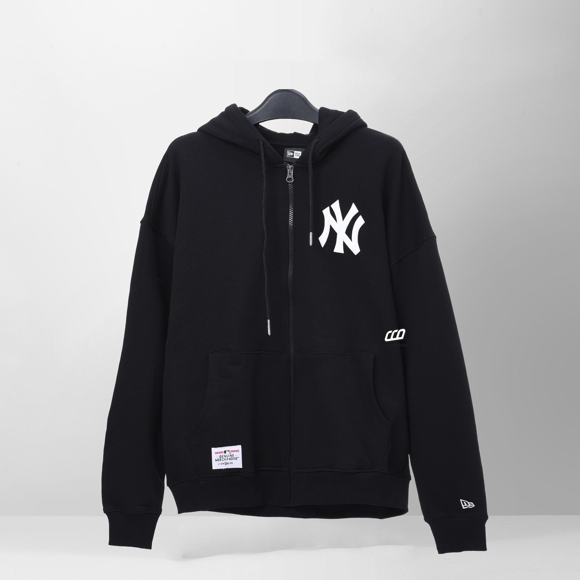 NEW ERA NY LOGO ZIP HOODIE - BLACK