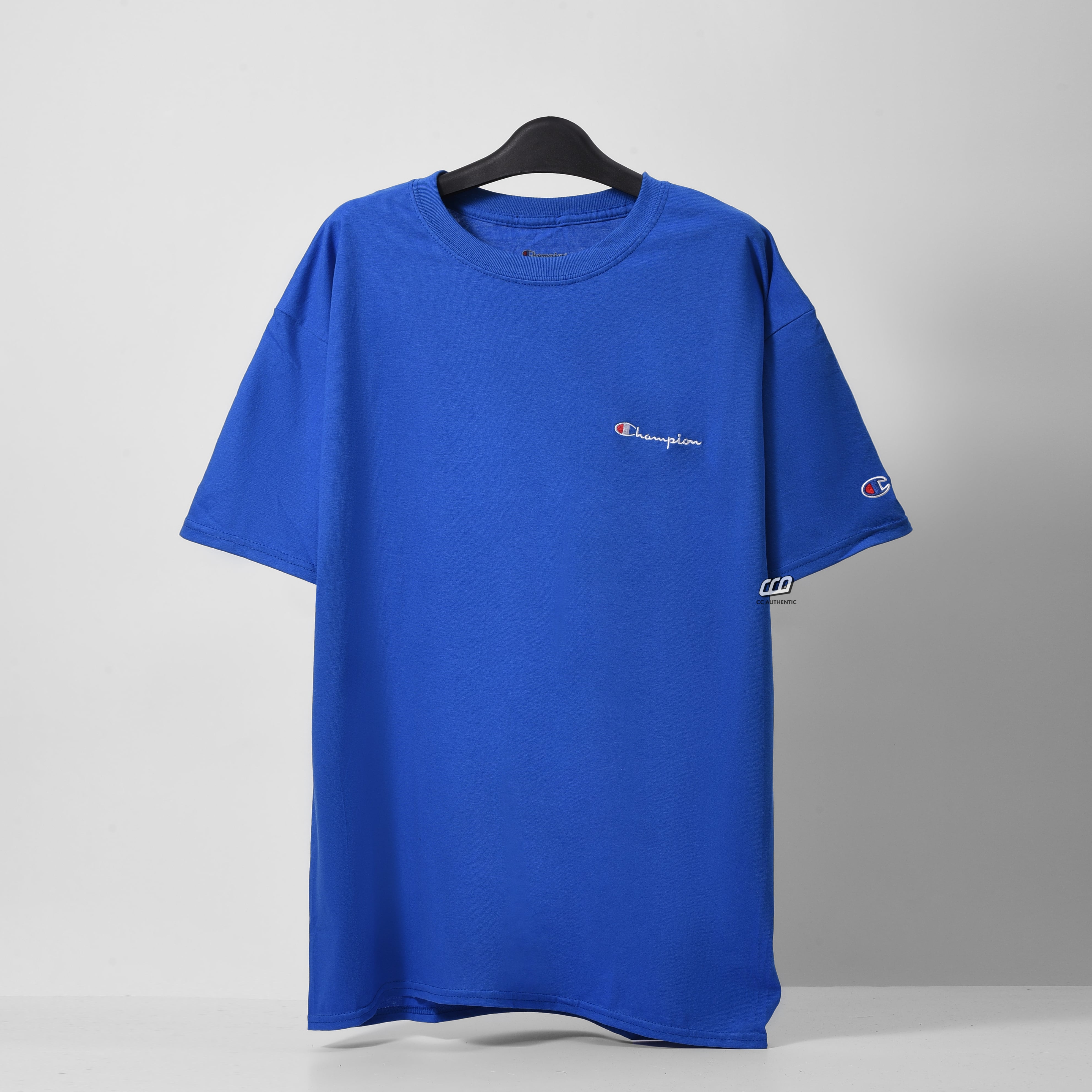Champion Tagless Tshirt ,Embroidered Logo -  Royal Blue