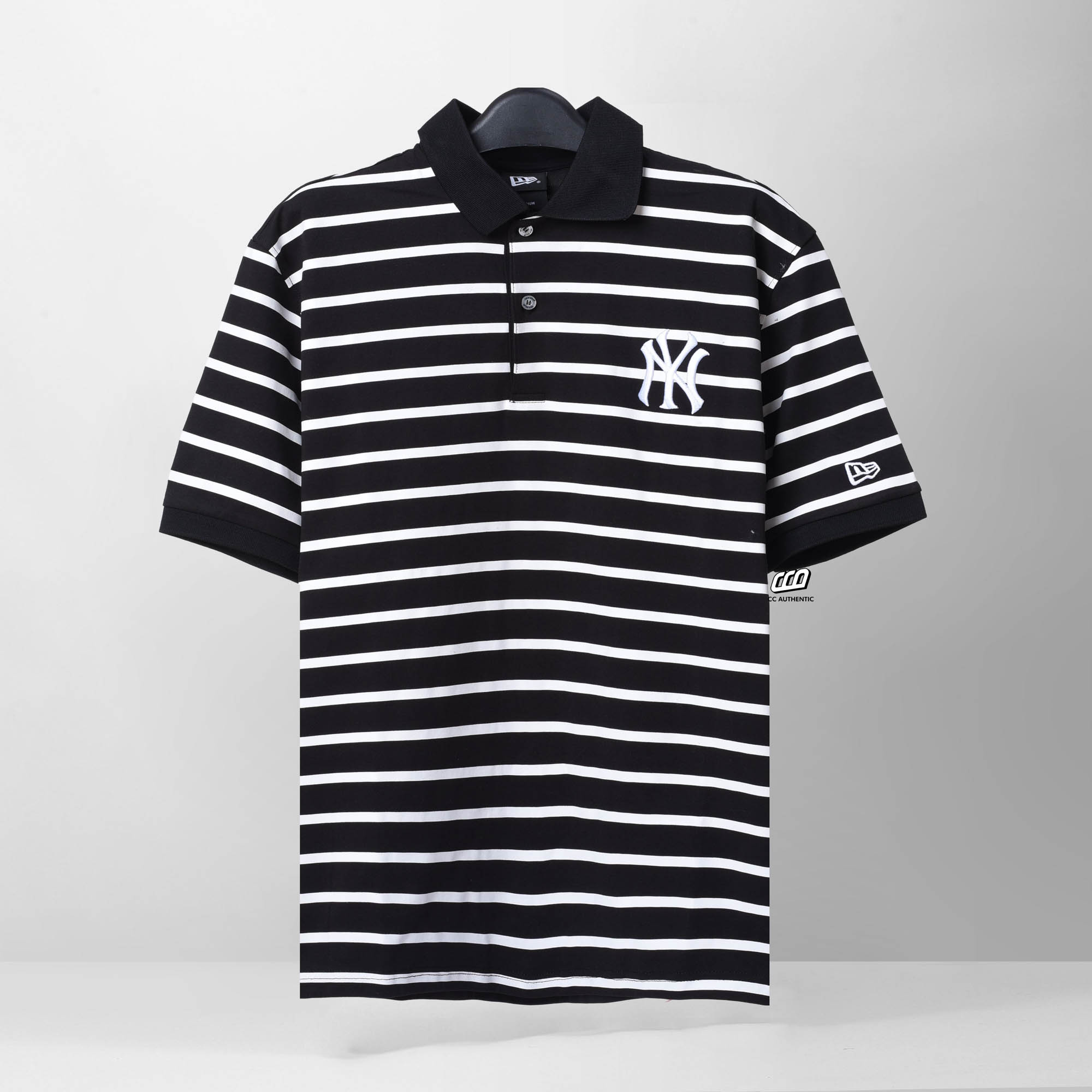 NEW ERA NYORK POLO SHIRT - BLACK/WHITE