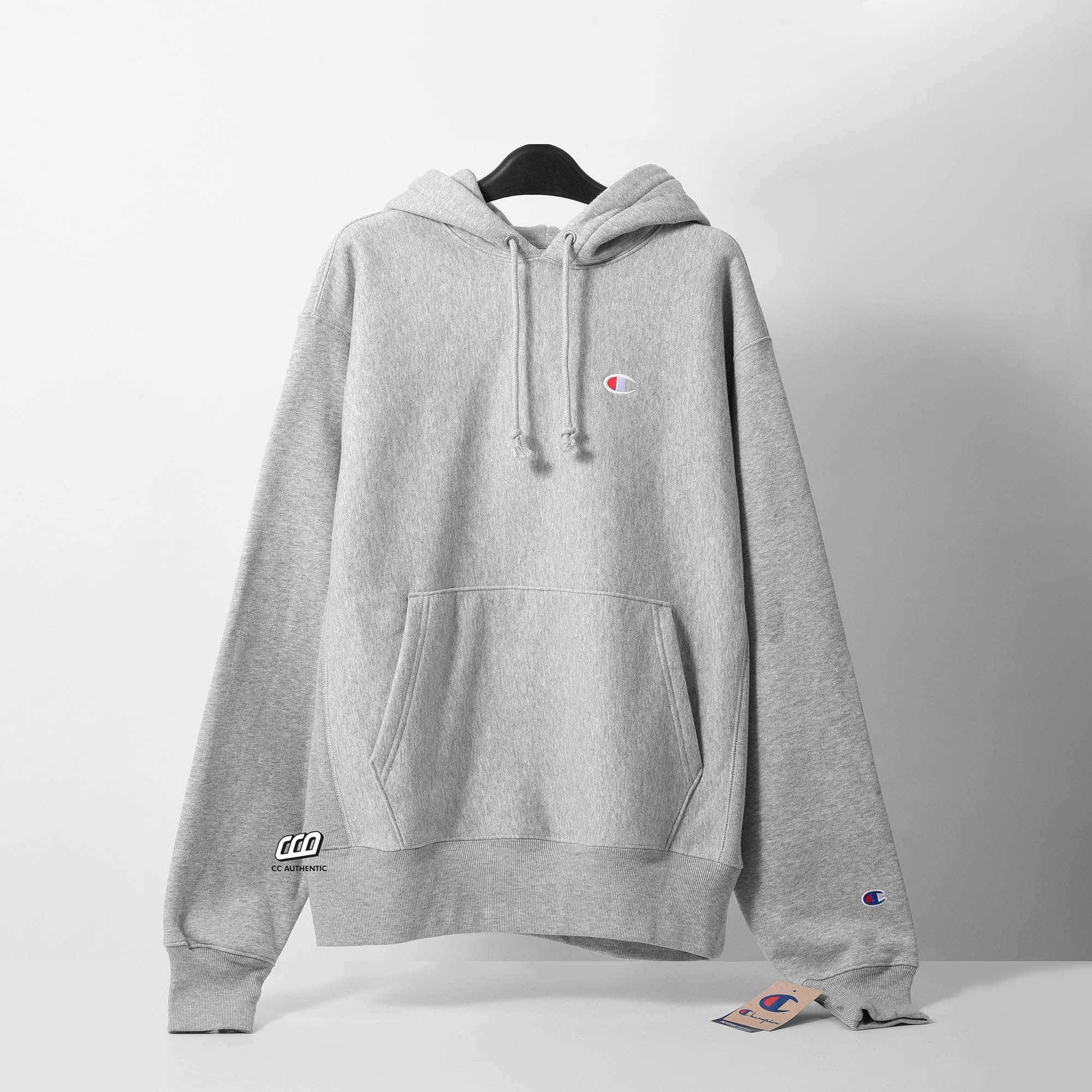 CHAMPION REVERSE WEAVE PULLOVER HOODIE - OXFORD GREY