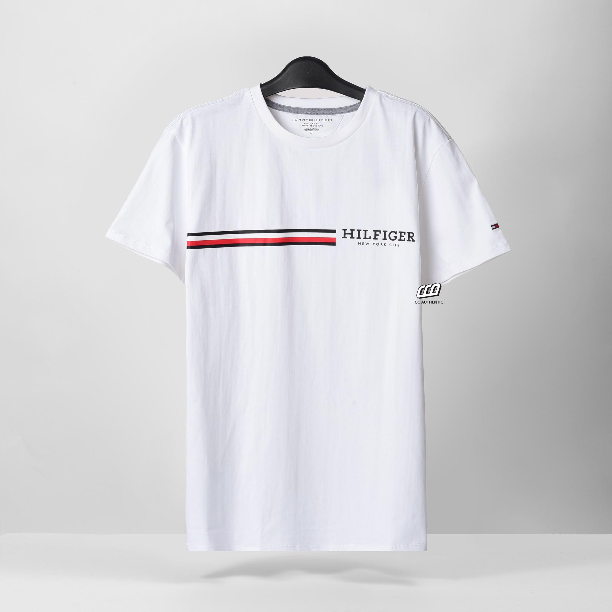 TOMMY HILFIGER NEW YORK STRIPE T-SHIRT - WHITE