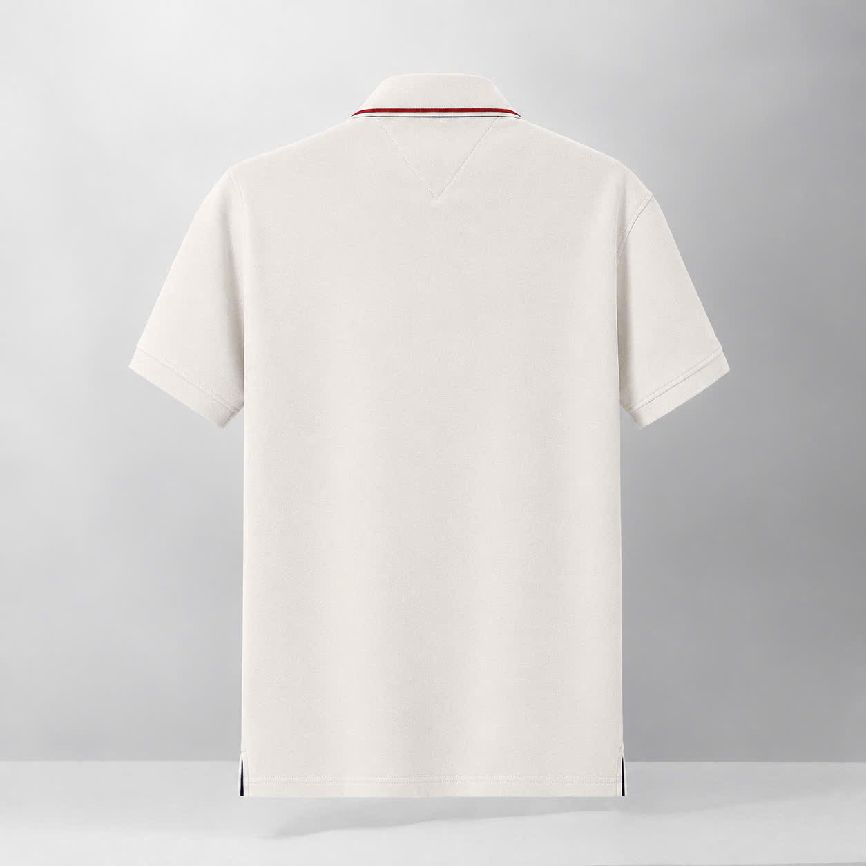 TOMMY HILFIGER FLAG CUFF POLO SHIRT - CREAM