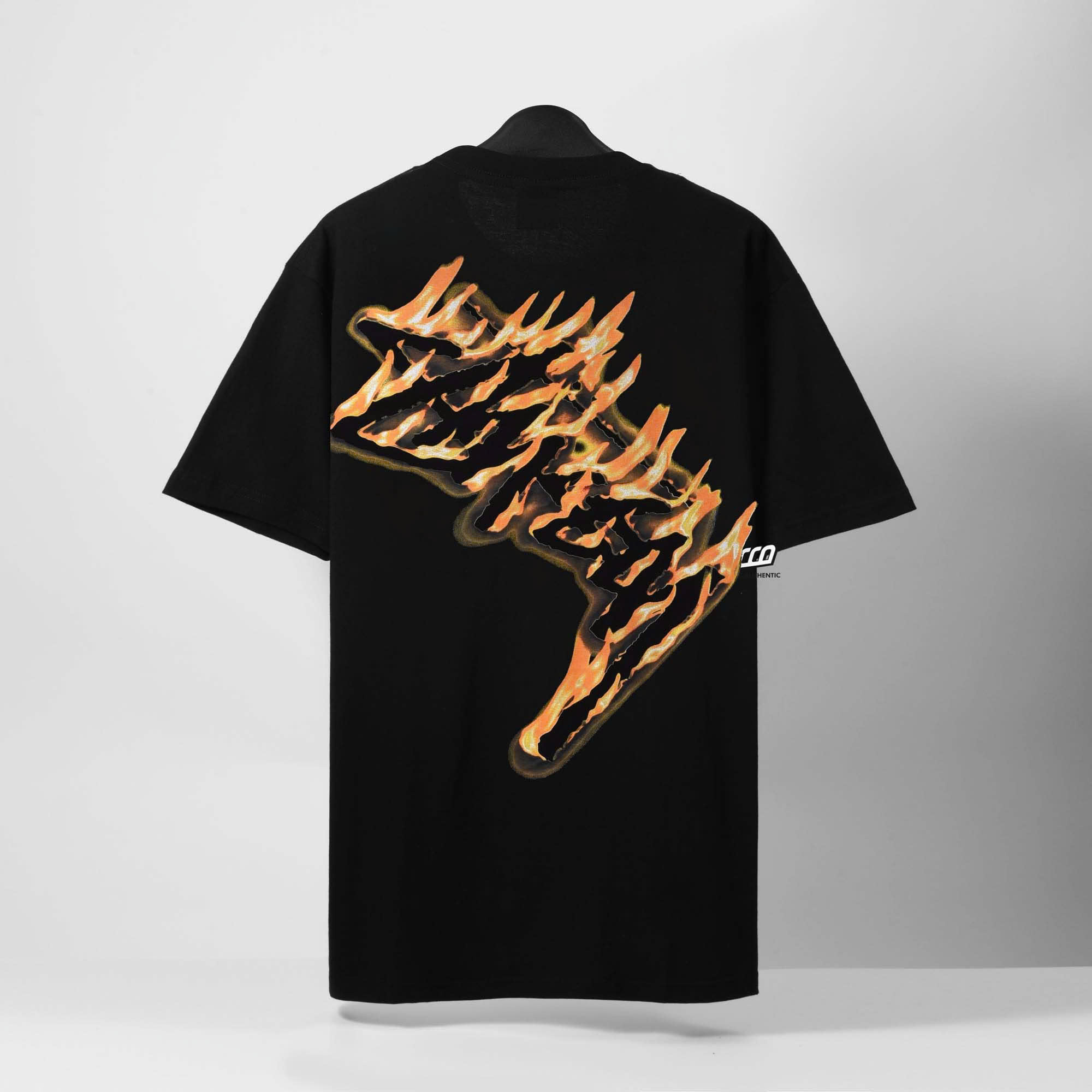 STUSSY BURNING STOCK T-SHIRT - BLACK