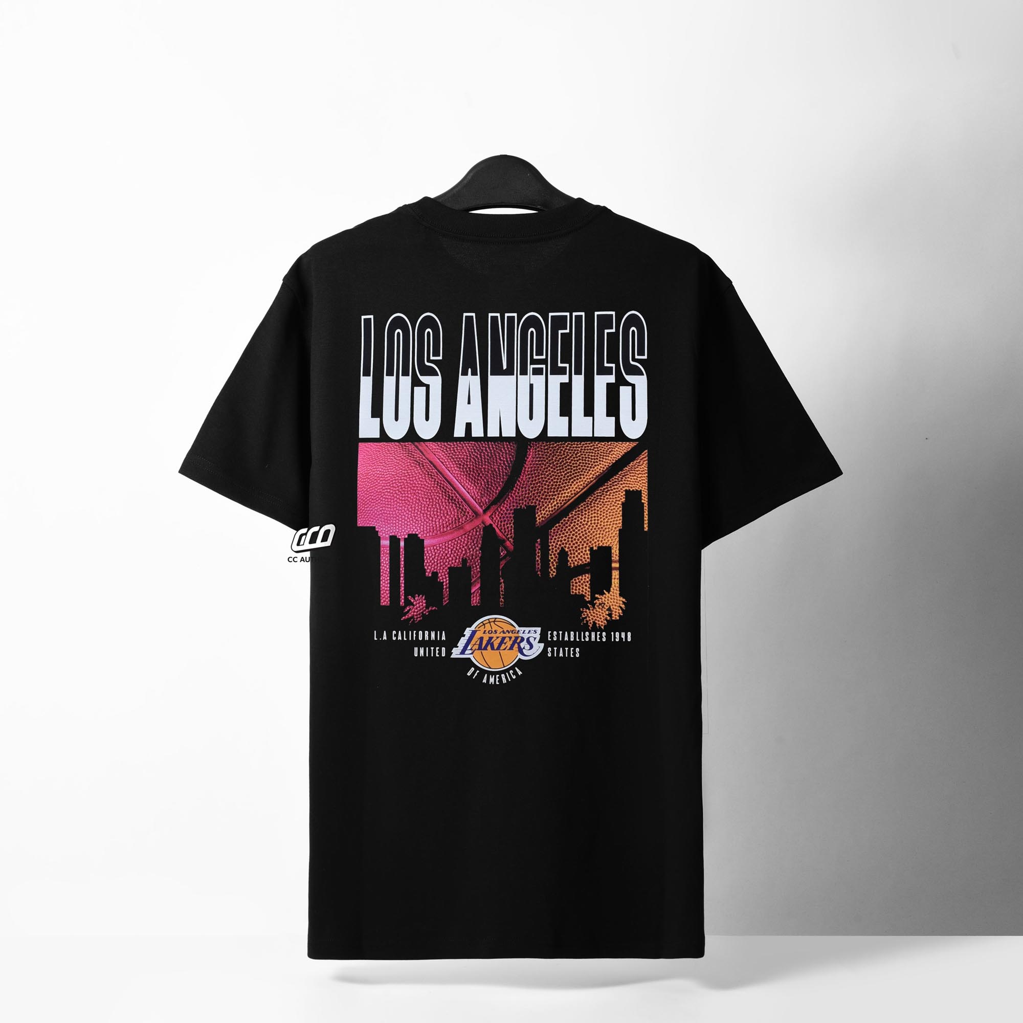 NEW ERA LOS ANGELES LAKERS CITY T-SHIRT - BLACK