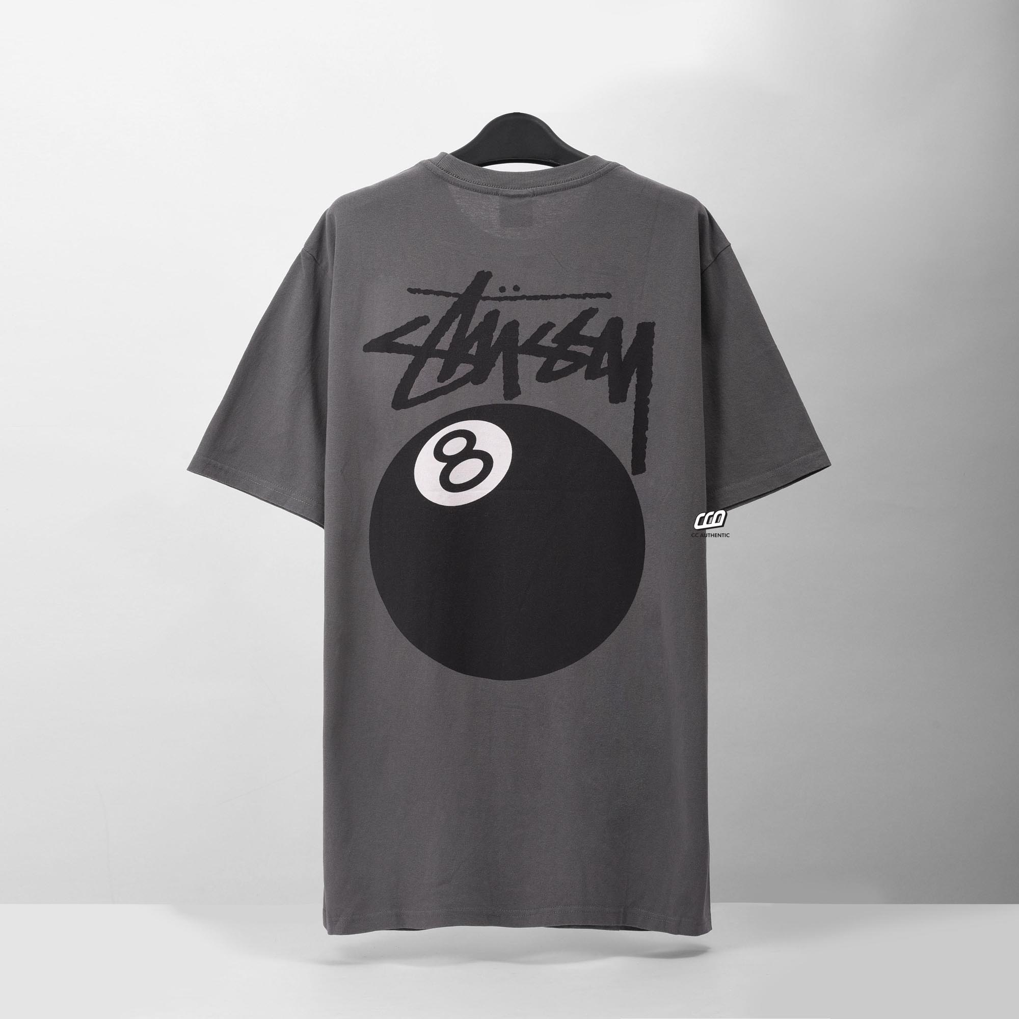 STUSSY 8BALL DYED T-SHIRT - GREY