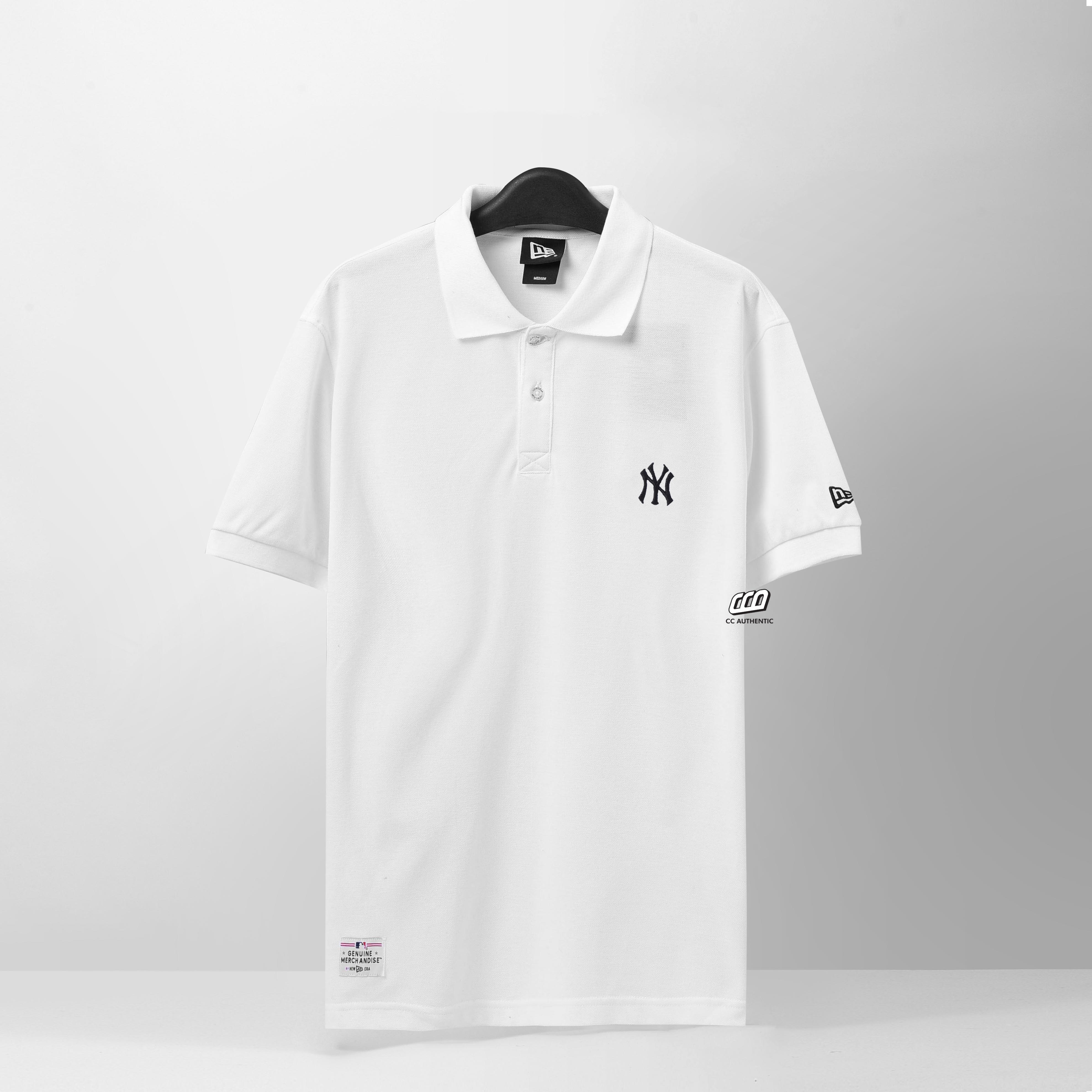 NEW ERA BASIC SMALL LOGO POLO SHIRT - WHITE