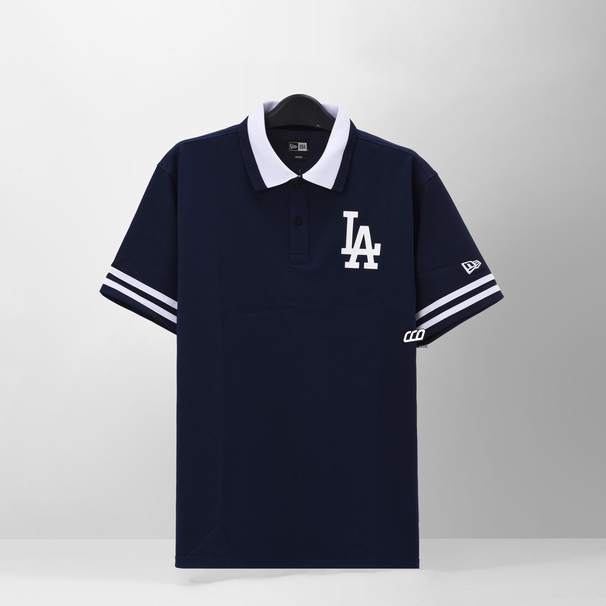 NEW ERA DODGERS BACK LOGO POLO SHIRT - NAVY