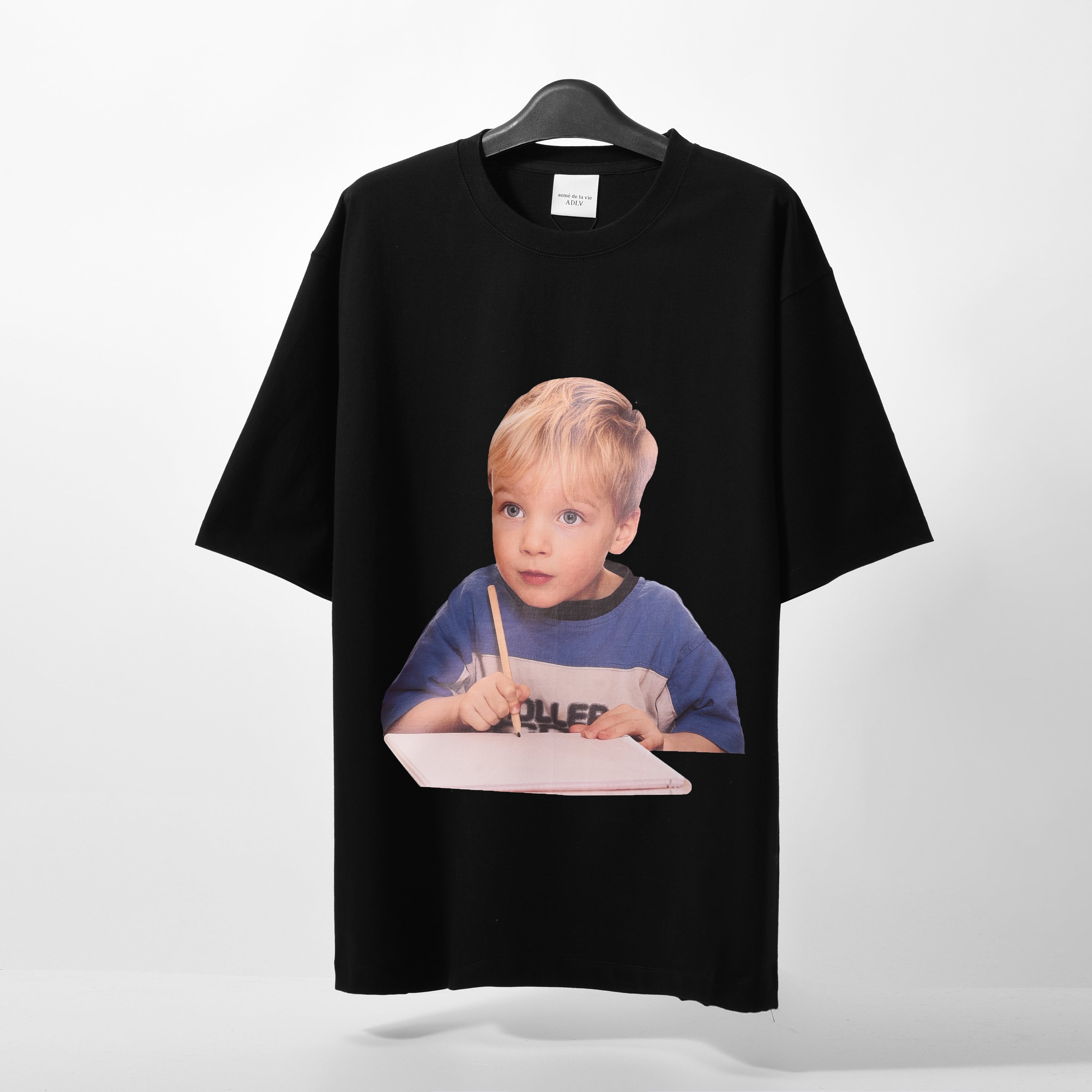 ADLV Baby Face Short Sleeve study boy Tshirt - black