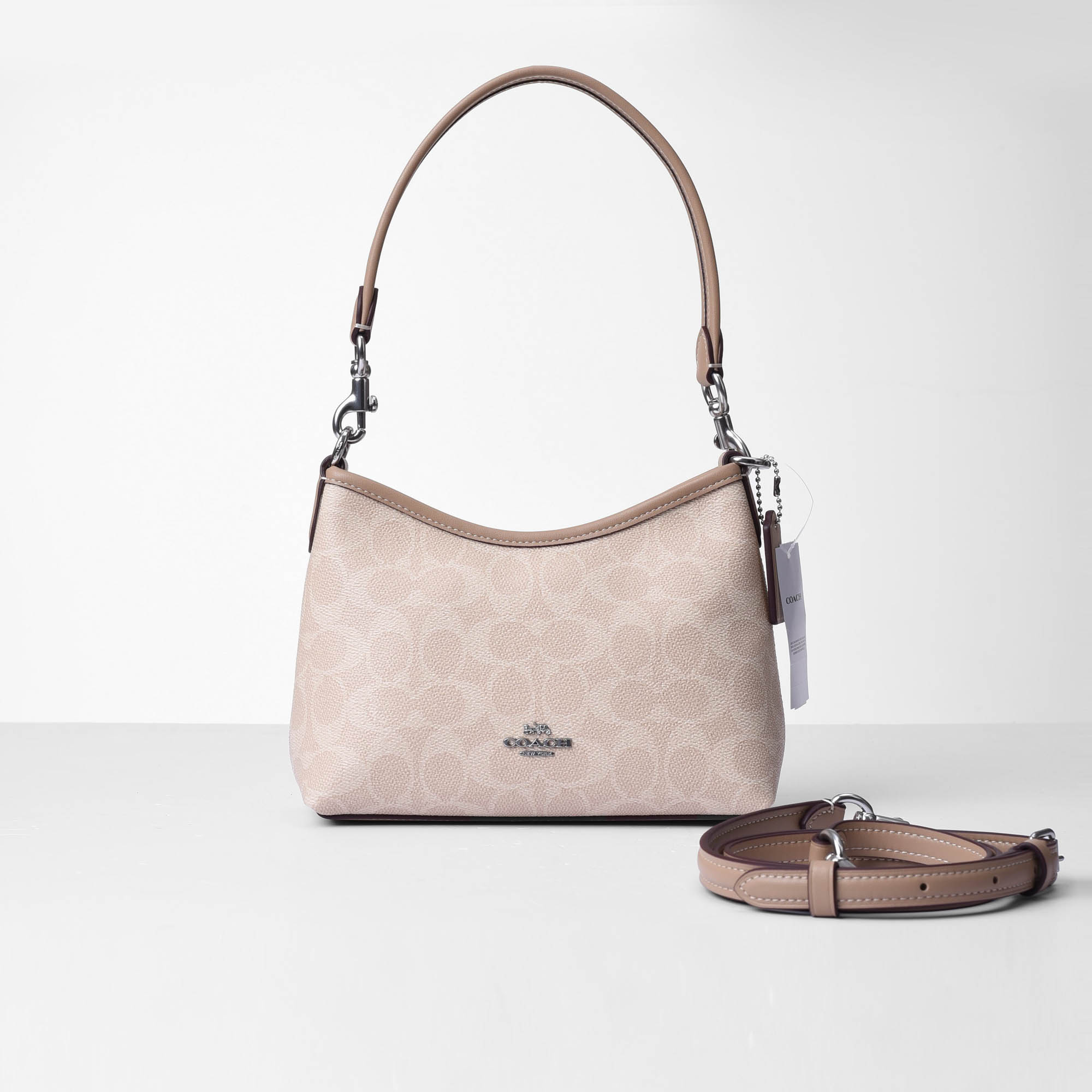 COACH SIGNATURE LAUREL MINI SHOULDER BAG - SAND