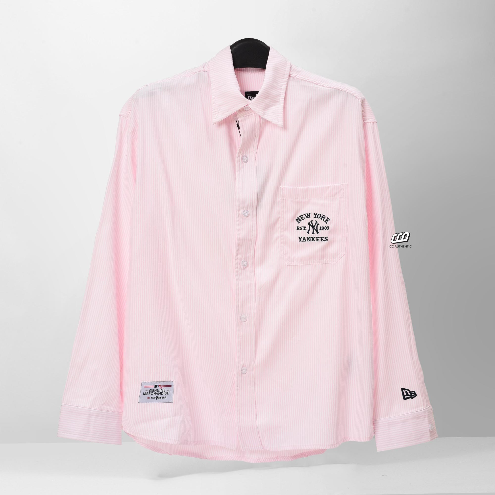 NEW ERA 1903 NY STRIPED SHIRT - PINK