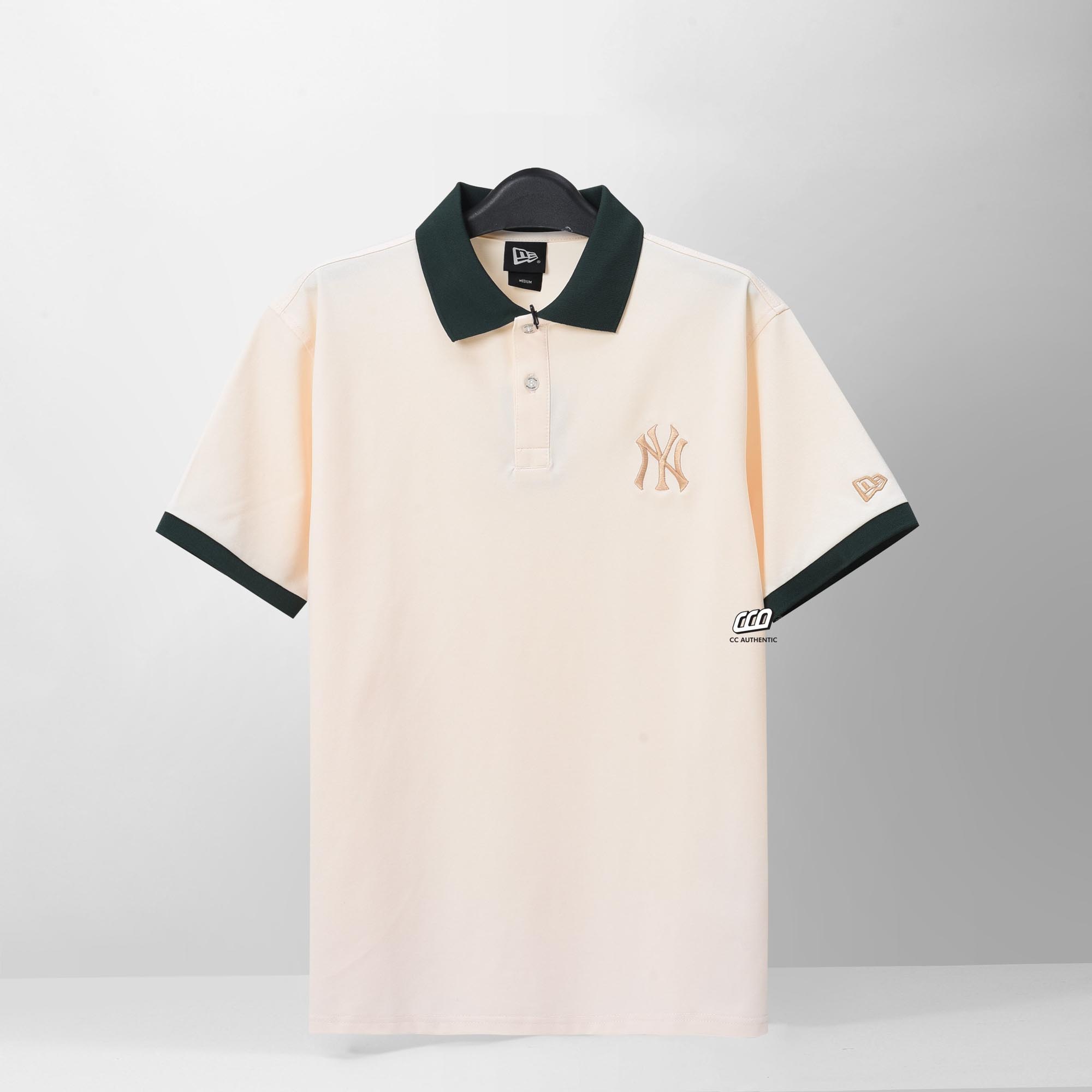 NEW ERA NY GREENLINES POLO SHIRT - IVORY