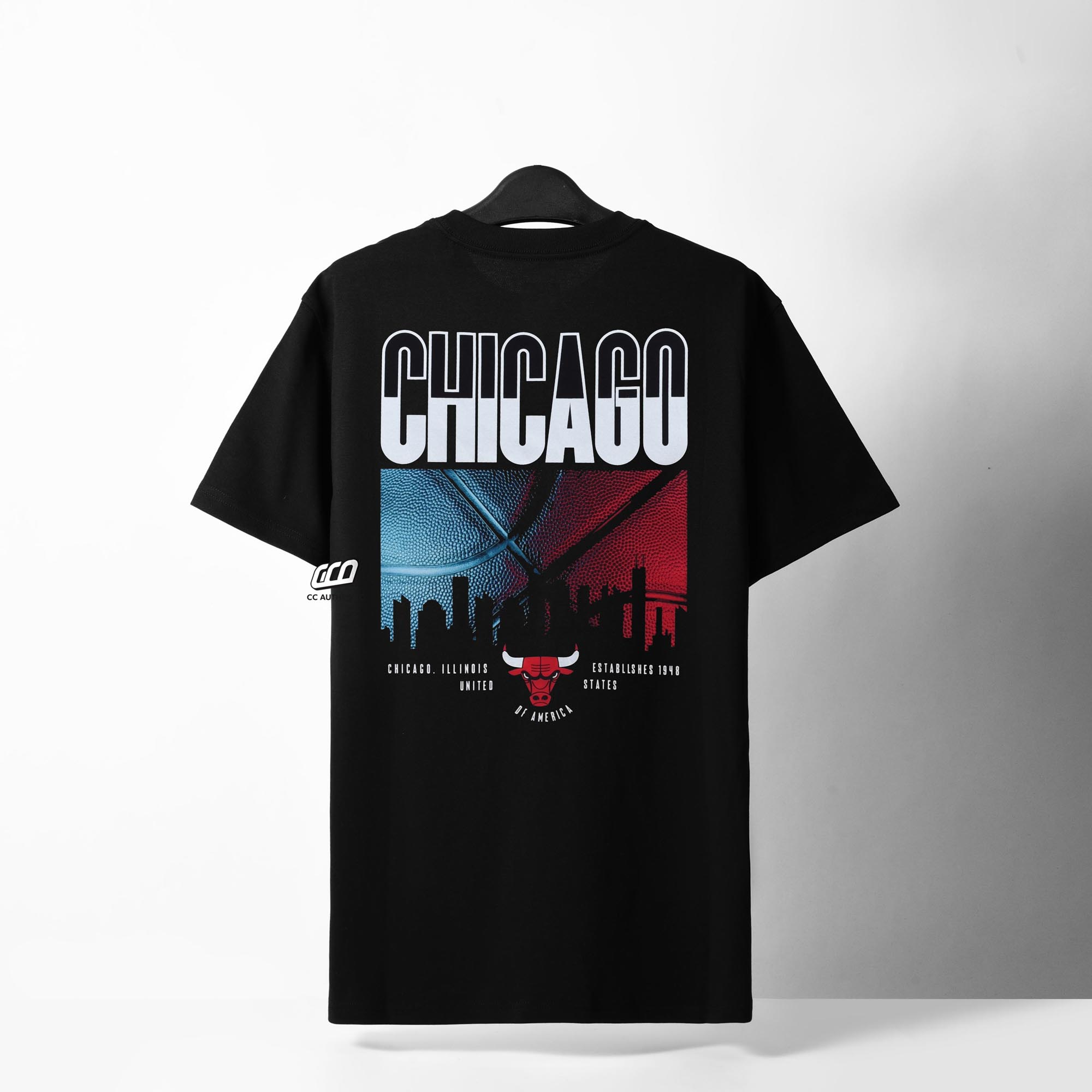 NEW ERA CHICAGO BULLS CITY T-SHIRT - BLACK