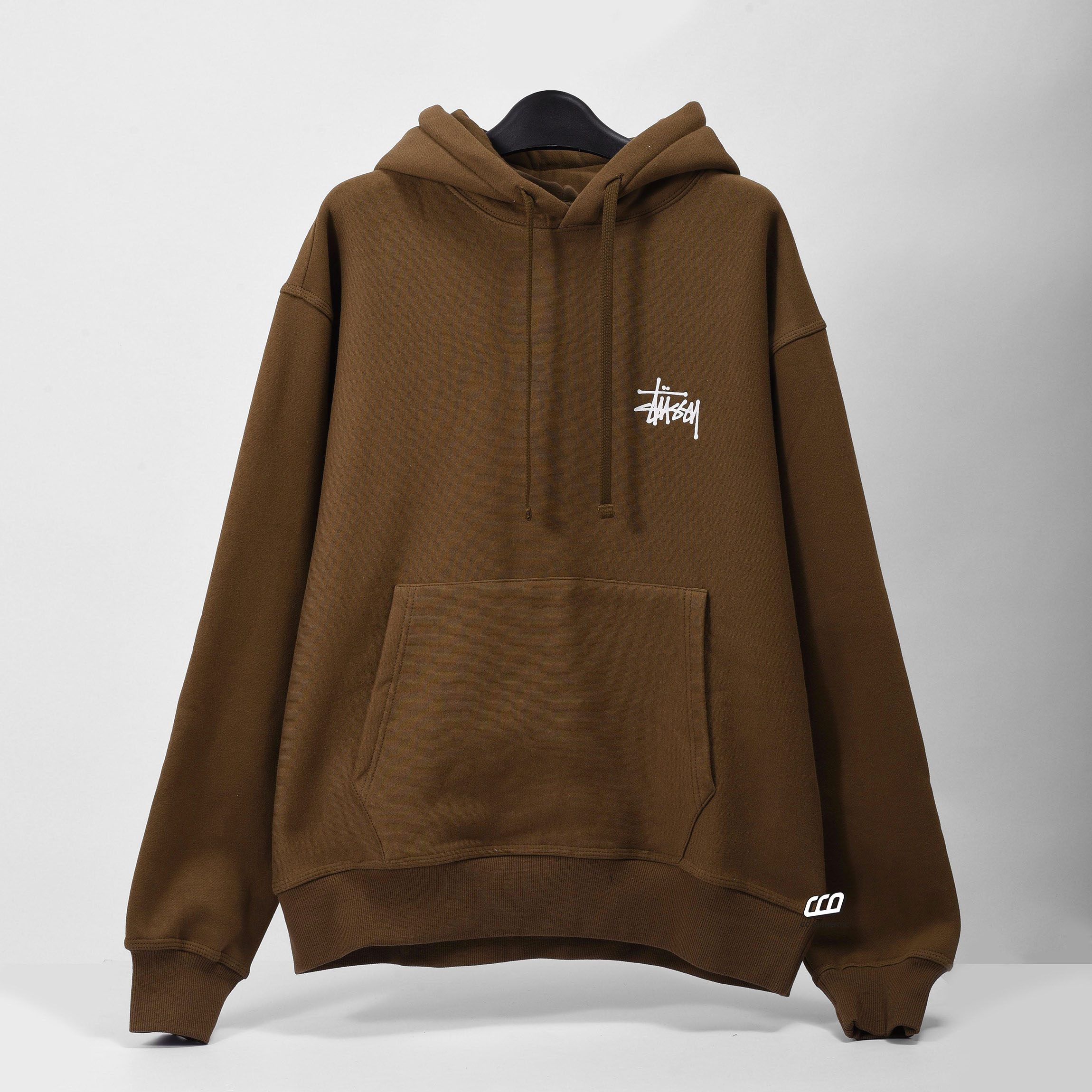 STUSSY BASIC HOODIE - COFFEE