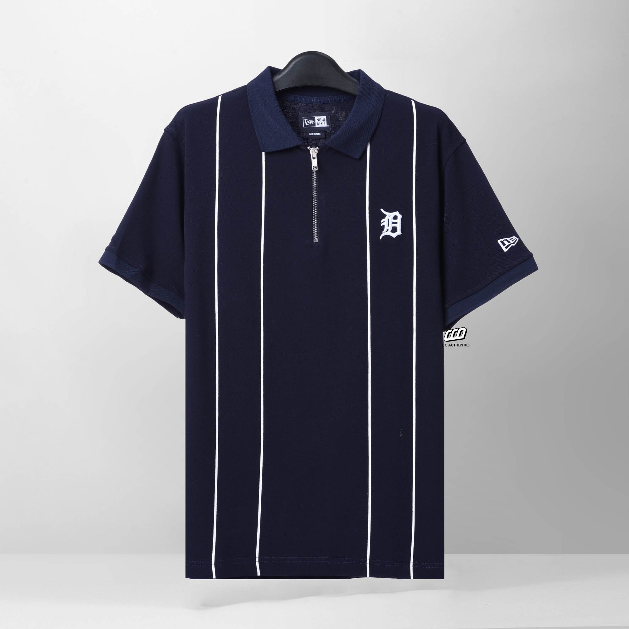 NEW ERA HALFZIP DESTROY POLO SHIRT - NAVY