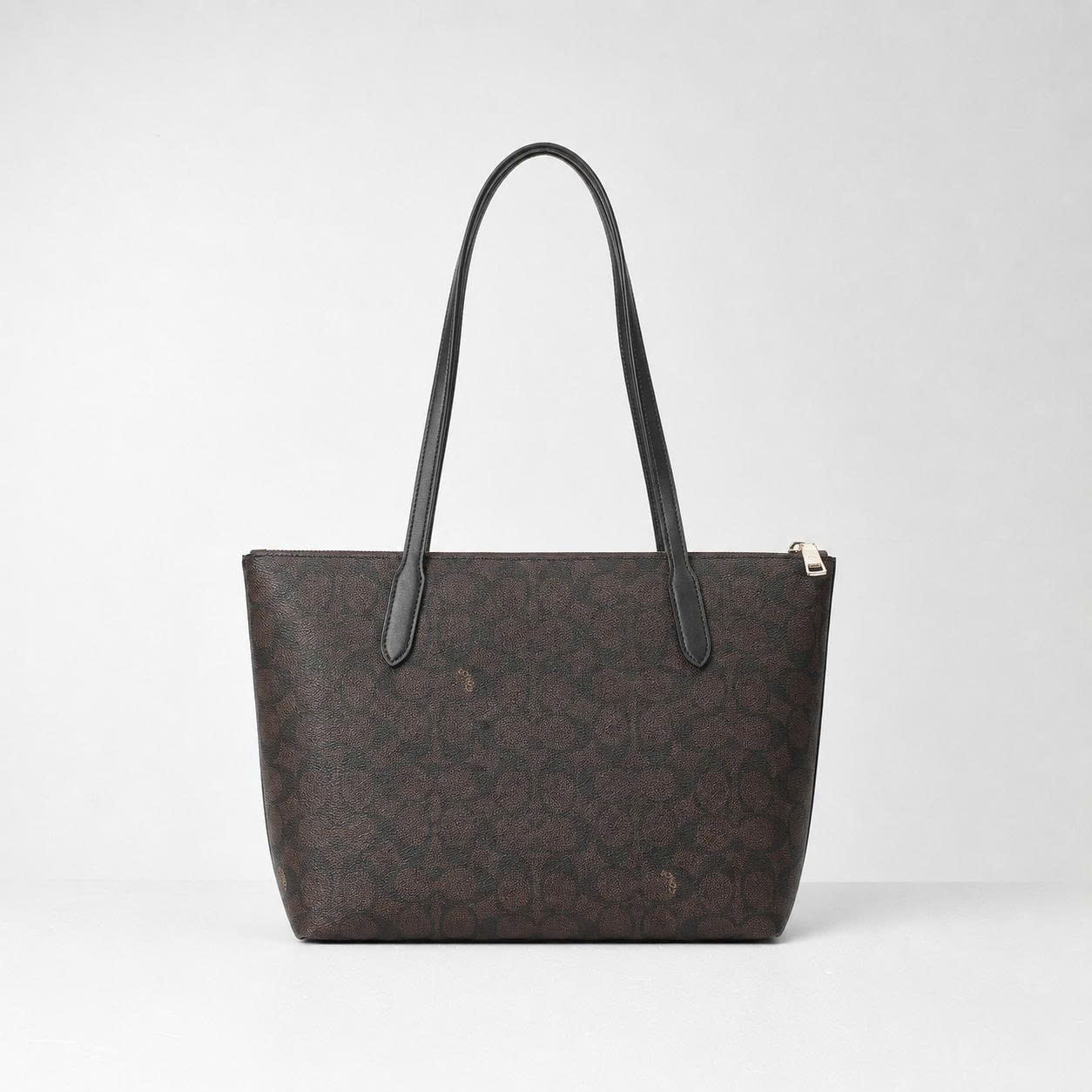 COACH SIGNATURE CBT20 ZIP TOTE BAG - WALNUT