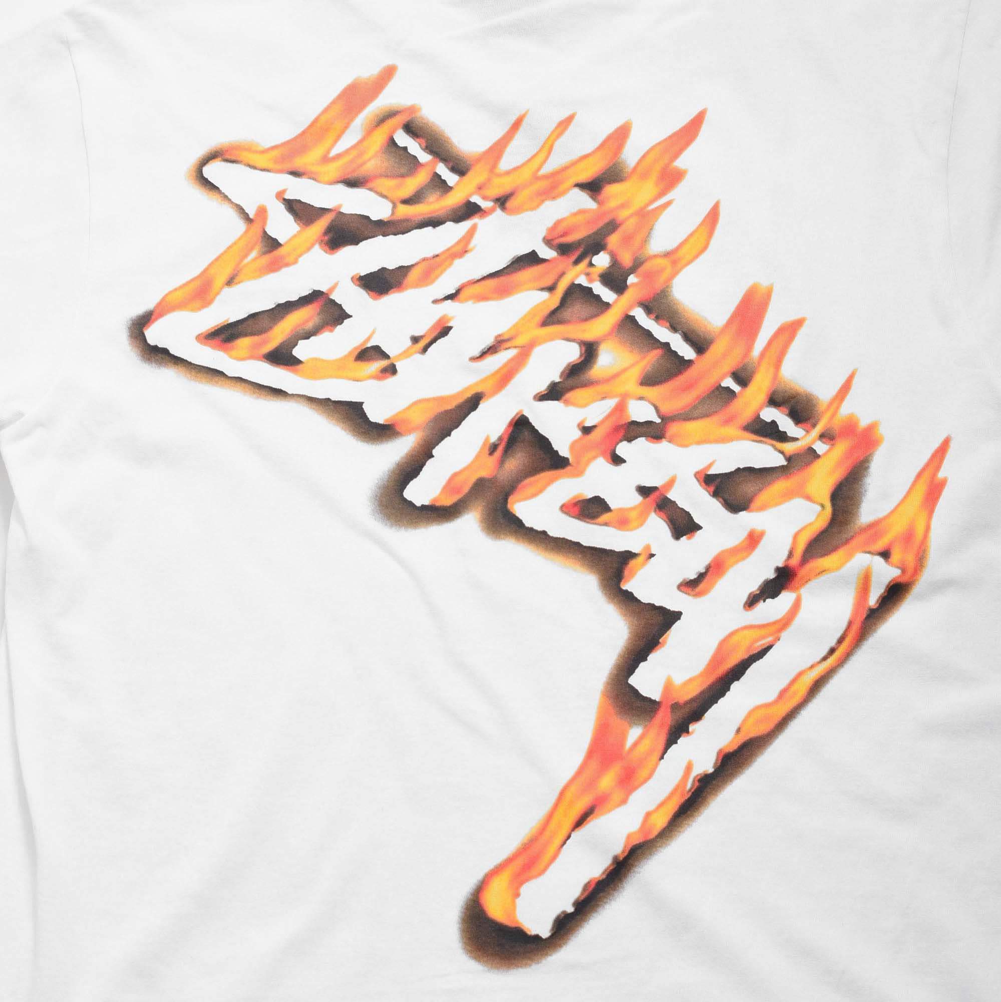 STUSSY BURNING STOCK T-SHIRT - WHITE