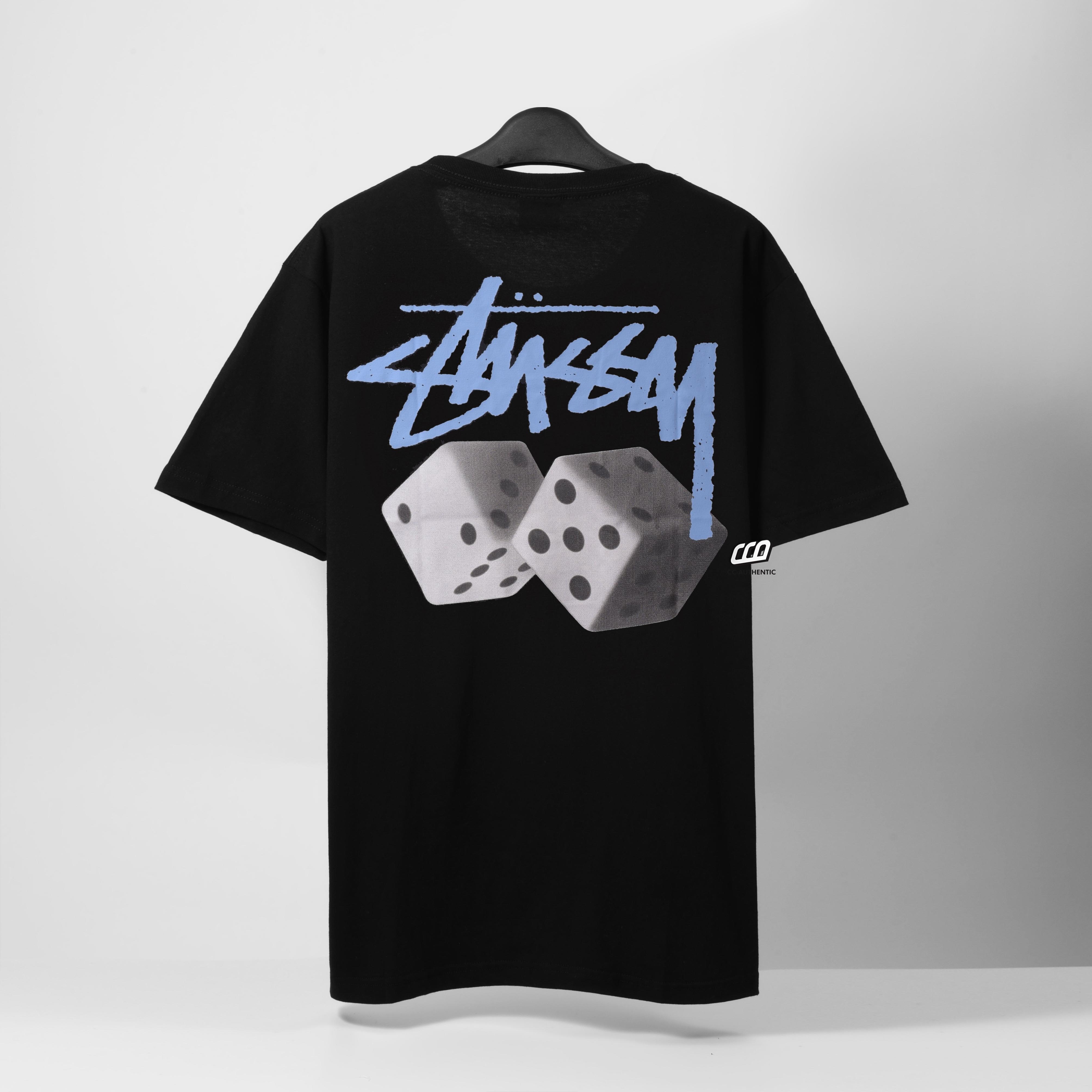 STUSSY ROLL THE DICE DYED T-SHIRT - BLACK