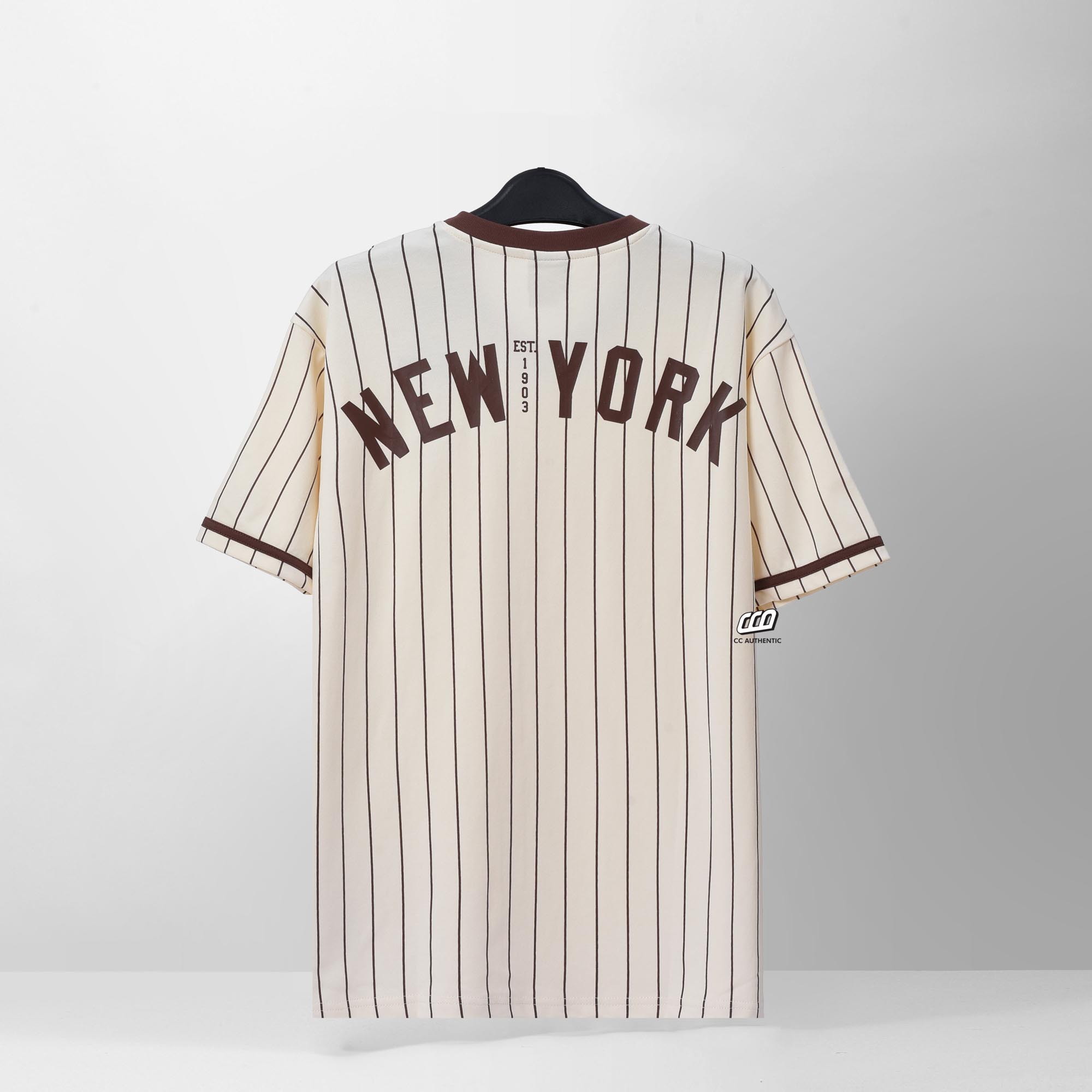 NEW ERA NEW YORK STRIPES T-SHIRT - IVORY