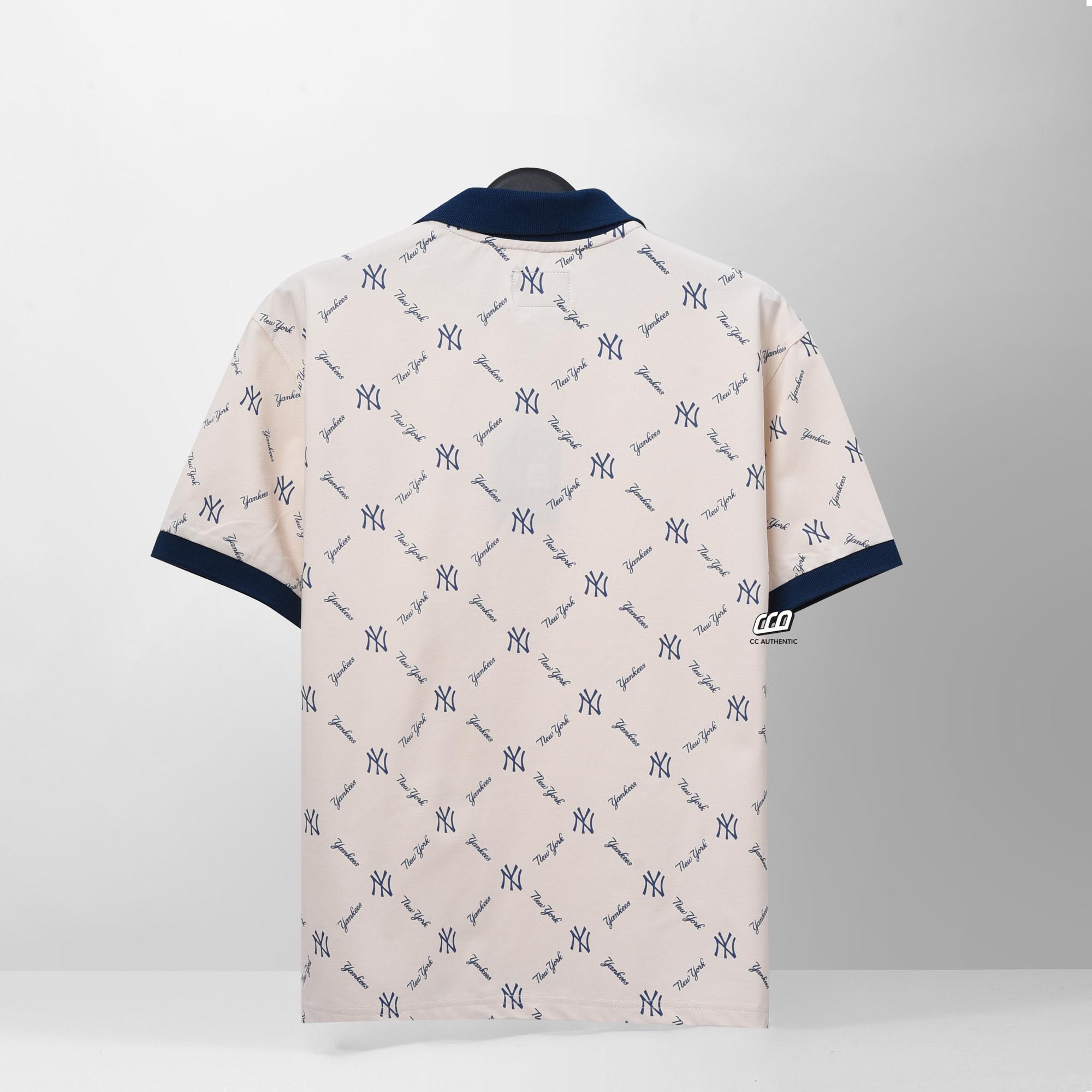 NEW ERA NEW YORK MONOGRAM POLO SHIRT - IVORY