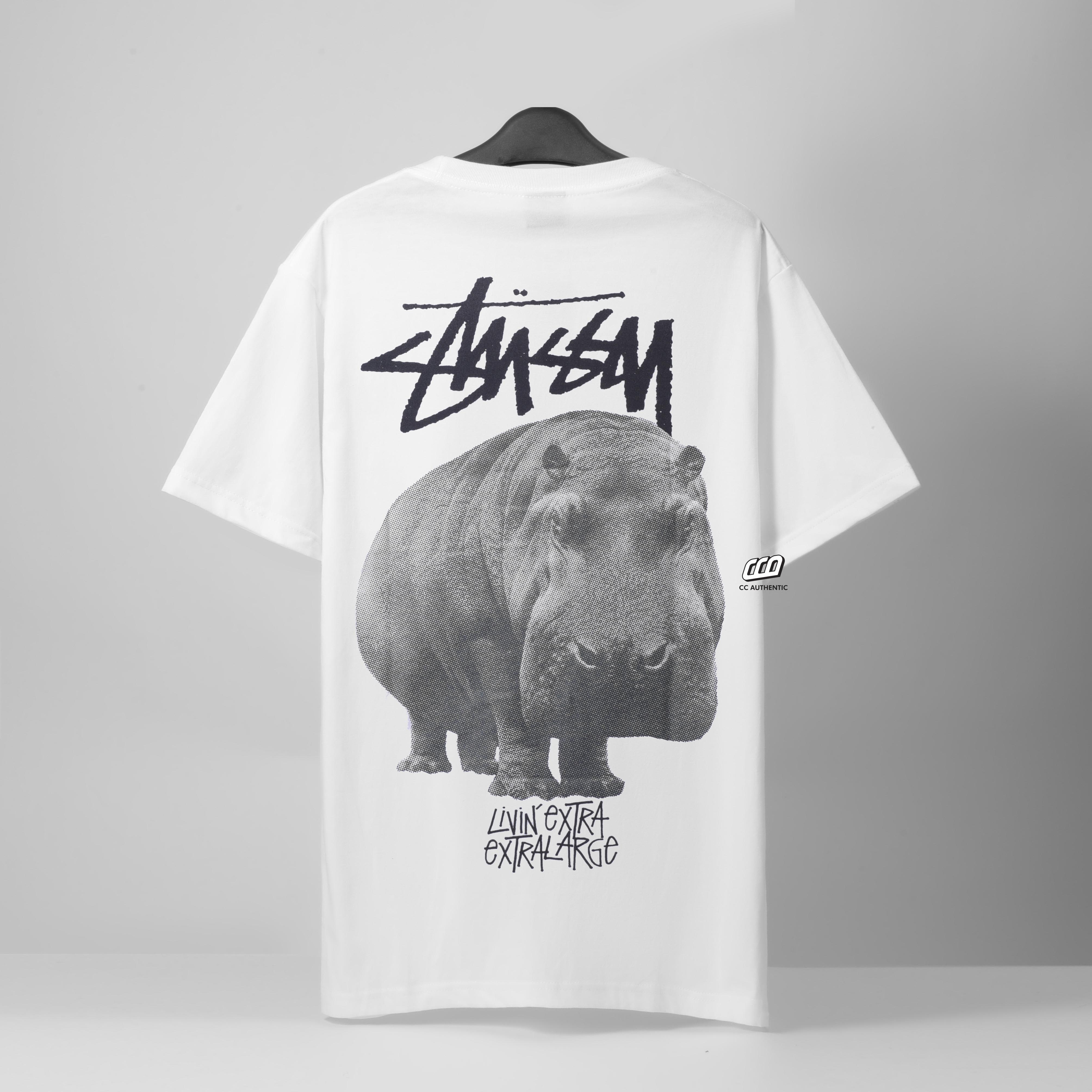 STUSSY BIG HIPPO T-SHIRT - WHITE