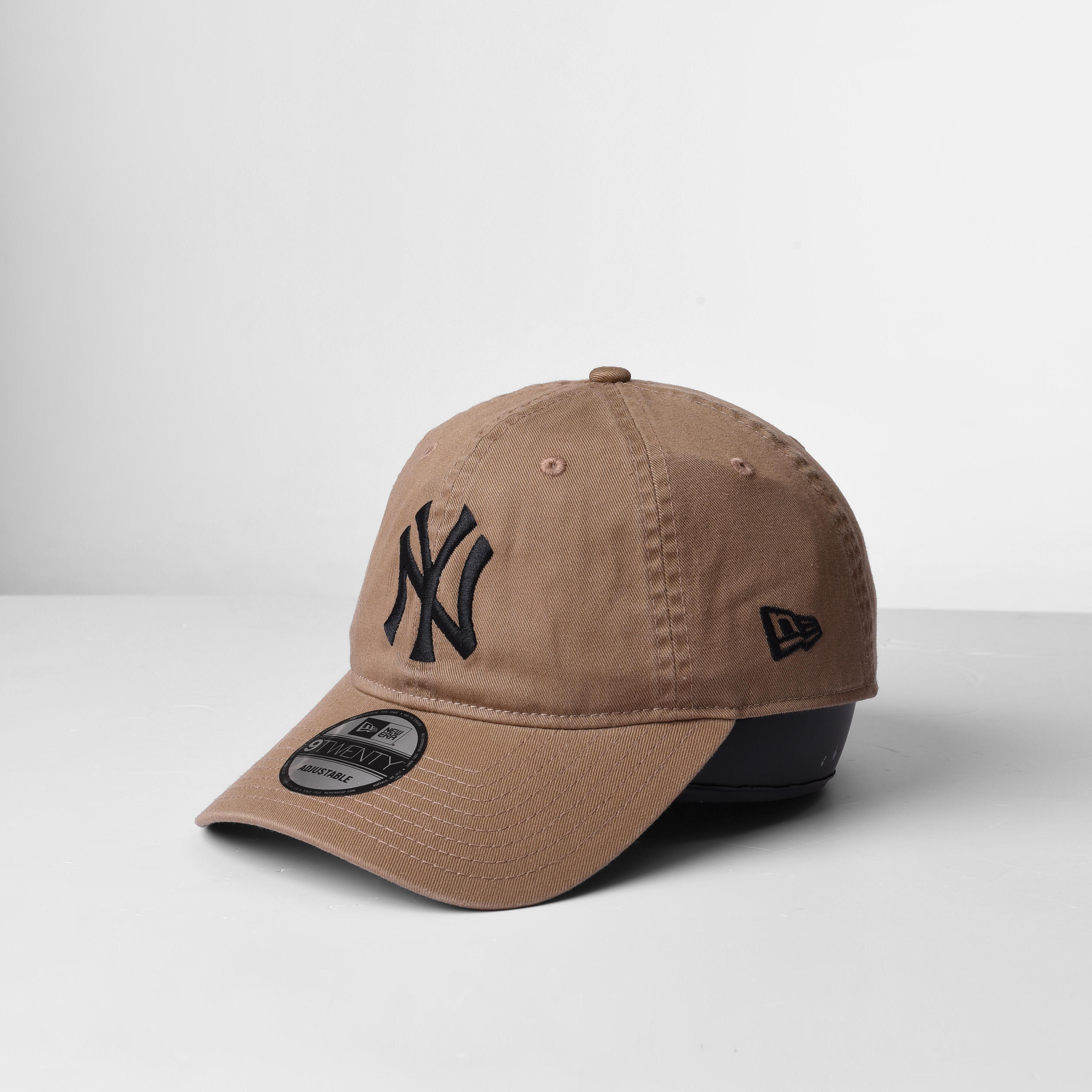 NEW ERA NY BLACK LOGO CAP - BEIGE